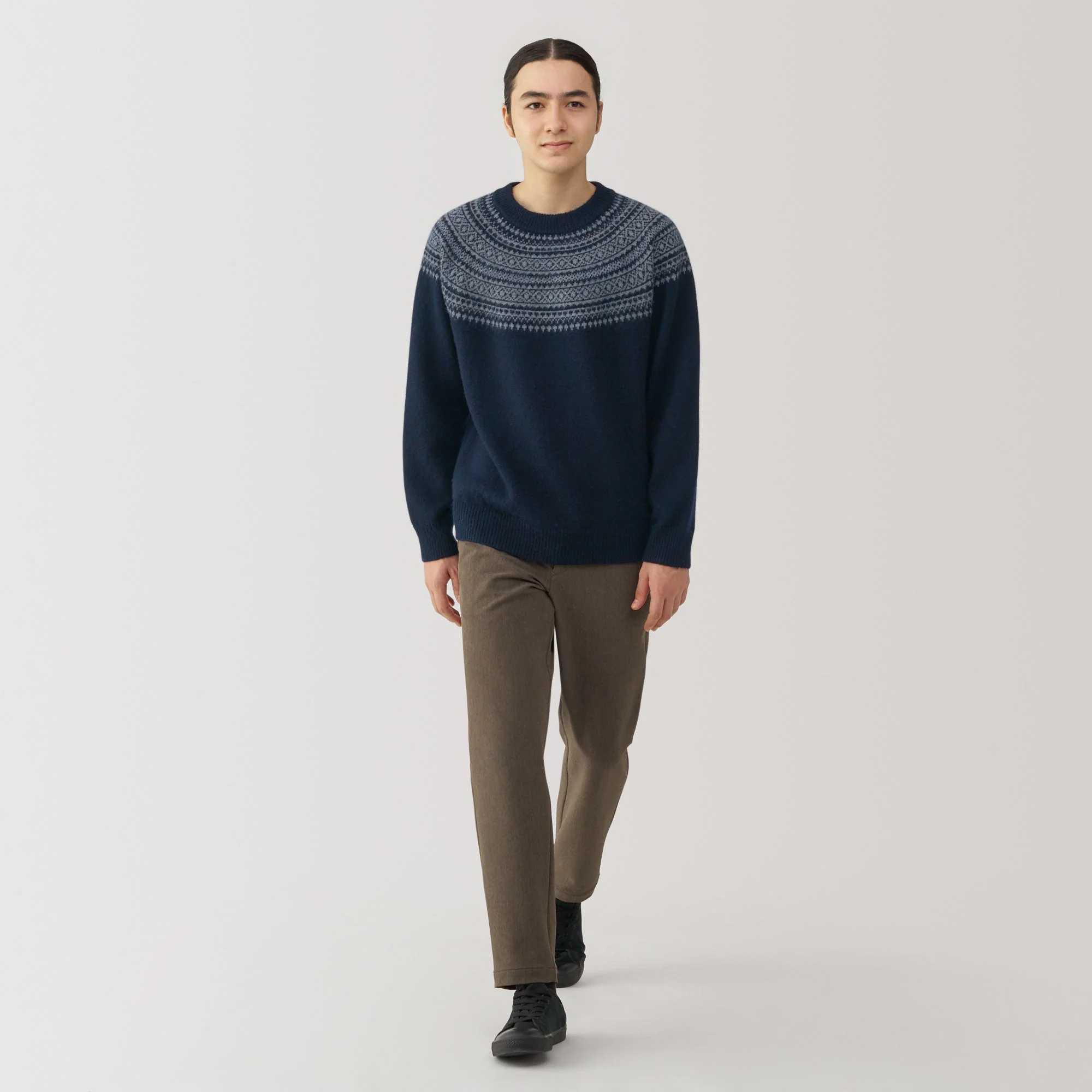 Men's Andes Wool Brushed Weave Crew Neck Sweater - Image 4