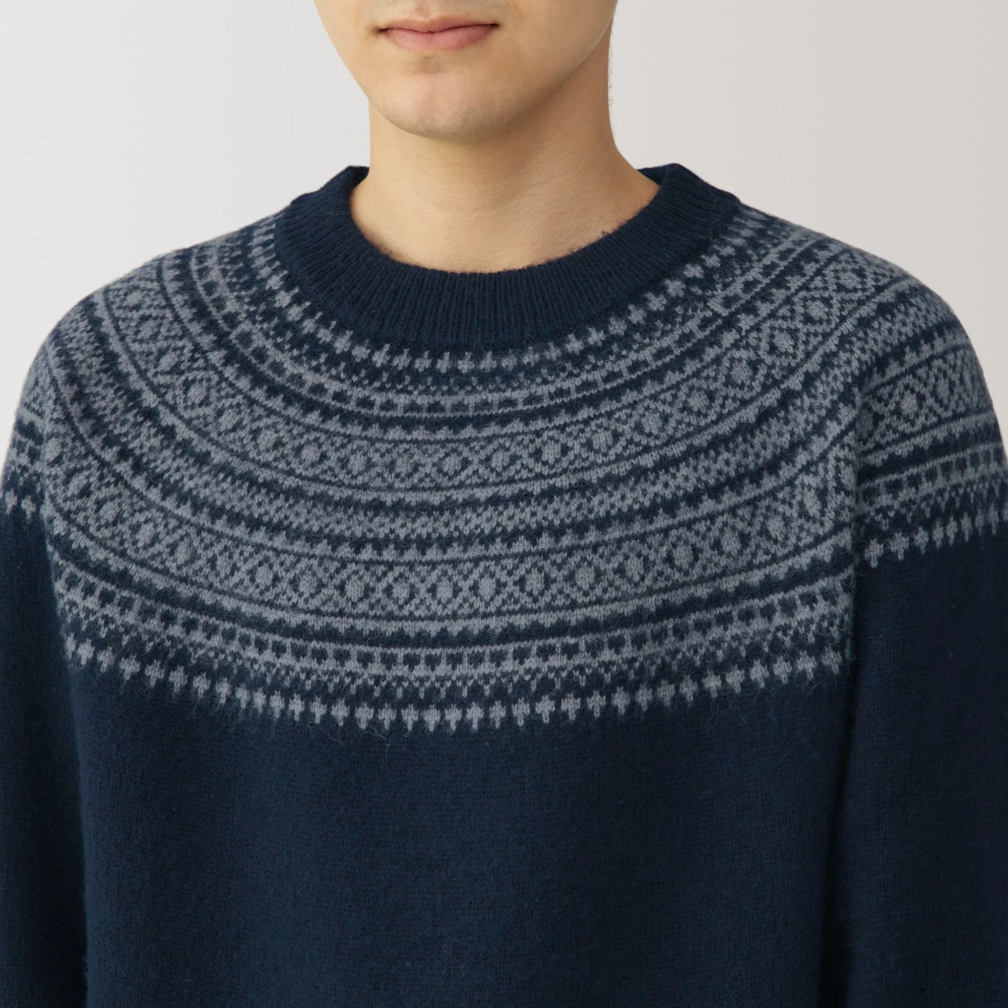Men's Andes Wool Brushed Weave Crew Neck Sweater - Image 7
