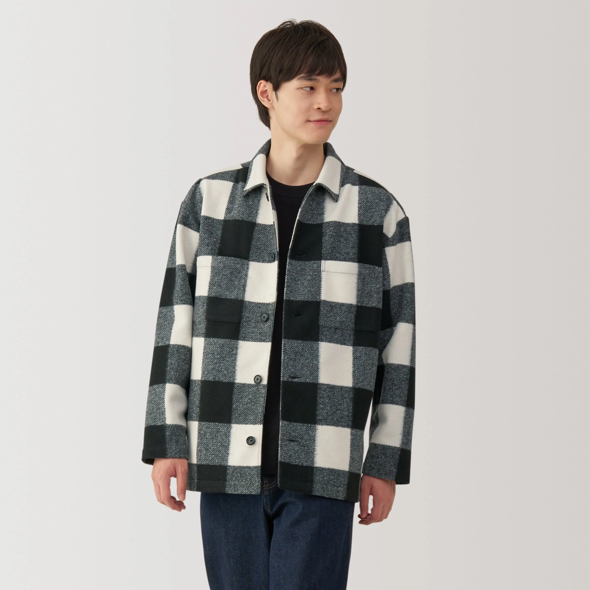 Men's Brushed Stretch Checkered Shirt Jacket - Image 13