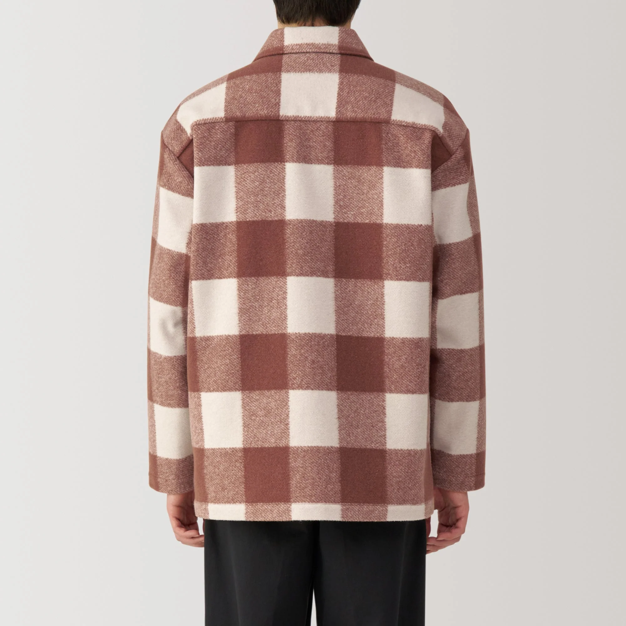 Men's Brushed Stretch Checkered Shirt Jacket - Image 6
