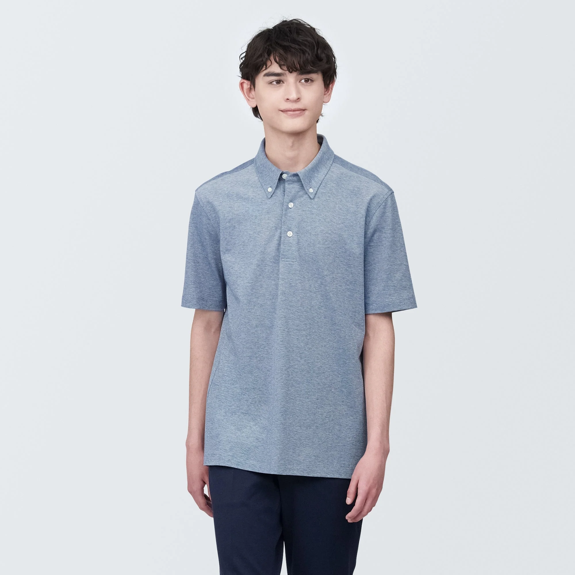 Men's Cool Touch Pique Button Down Short Sleeve Polo Shirt - Image 10