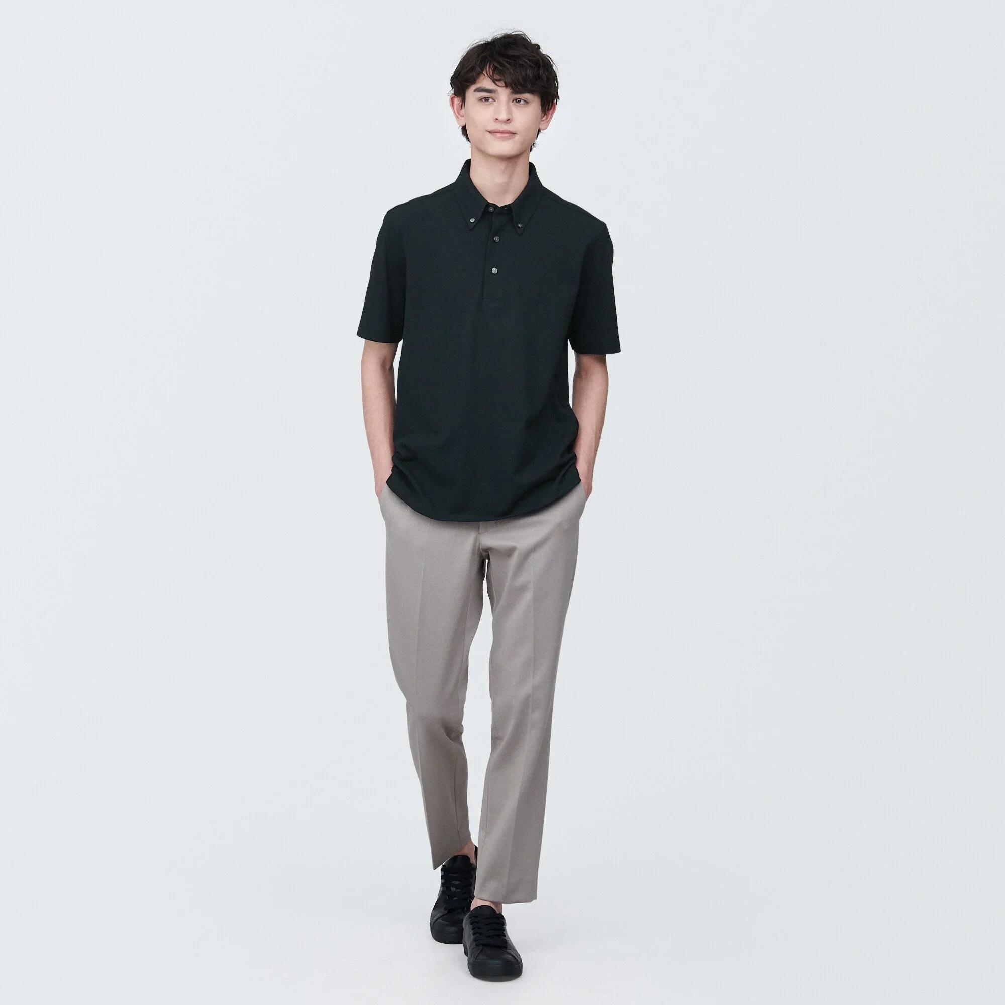 Men's Cool Touch Pique Button Down Short Sleeve Polo Shirt - Image 24