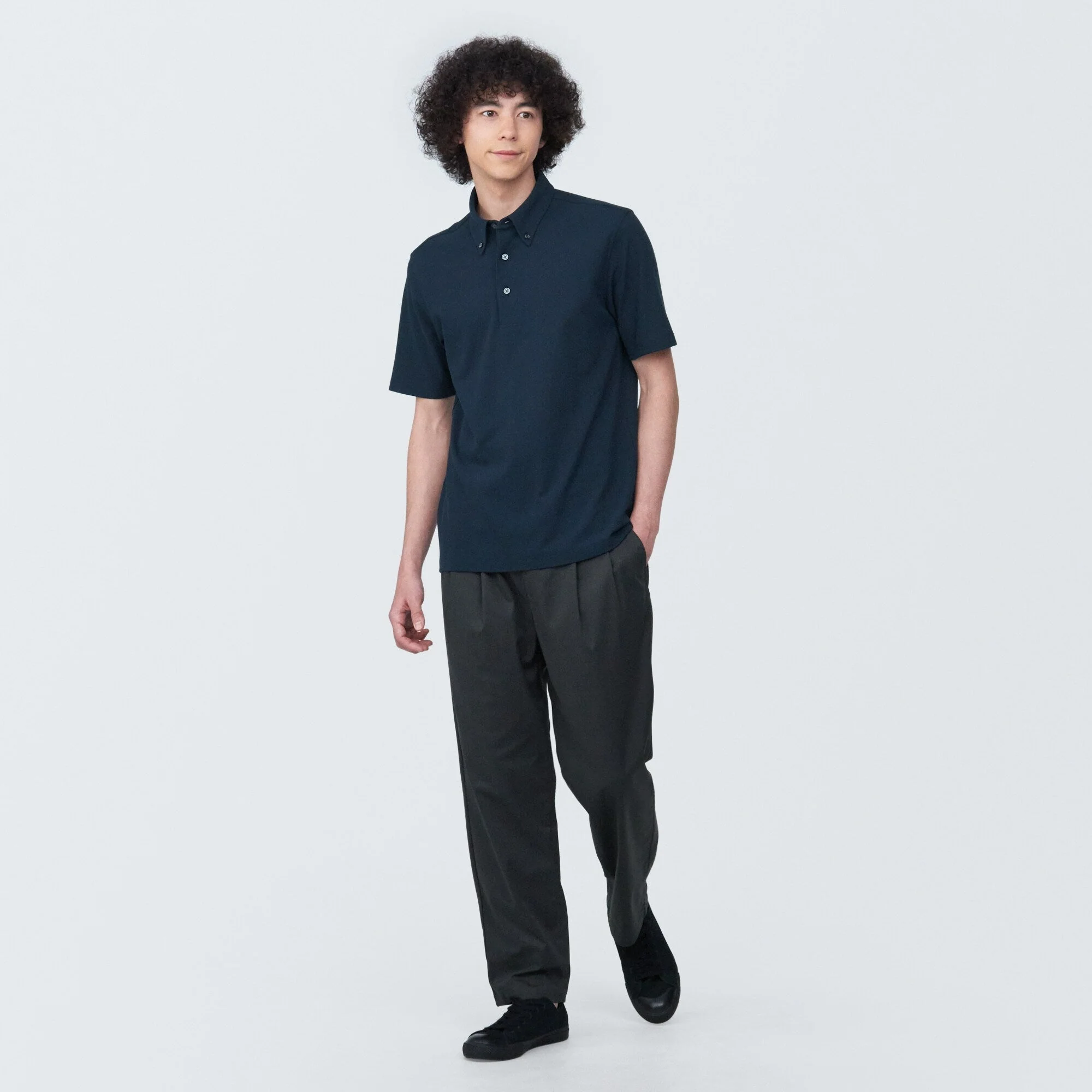 Men's Cool Touch Pique Button Down Short Sleeve Polo Shirt - Image 31