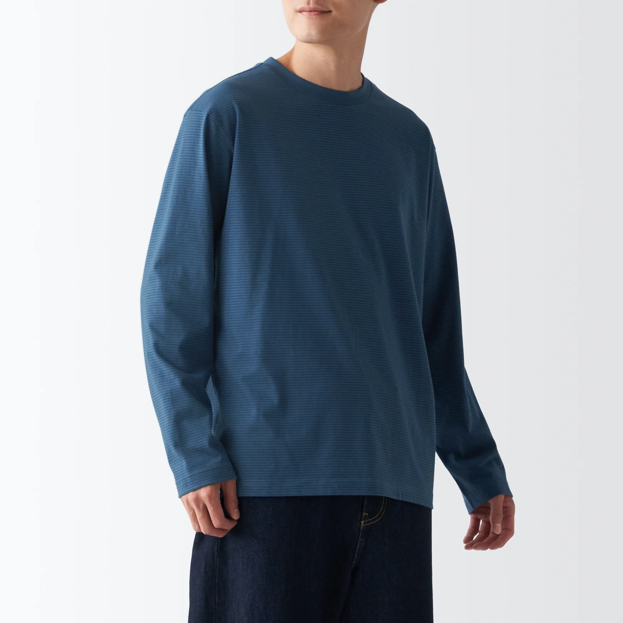 Men's Jersey Crew Neck Long Sleeve Patterned T-Shirt - Image 3