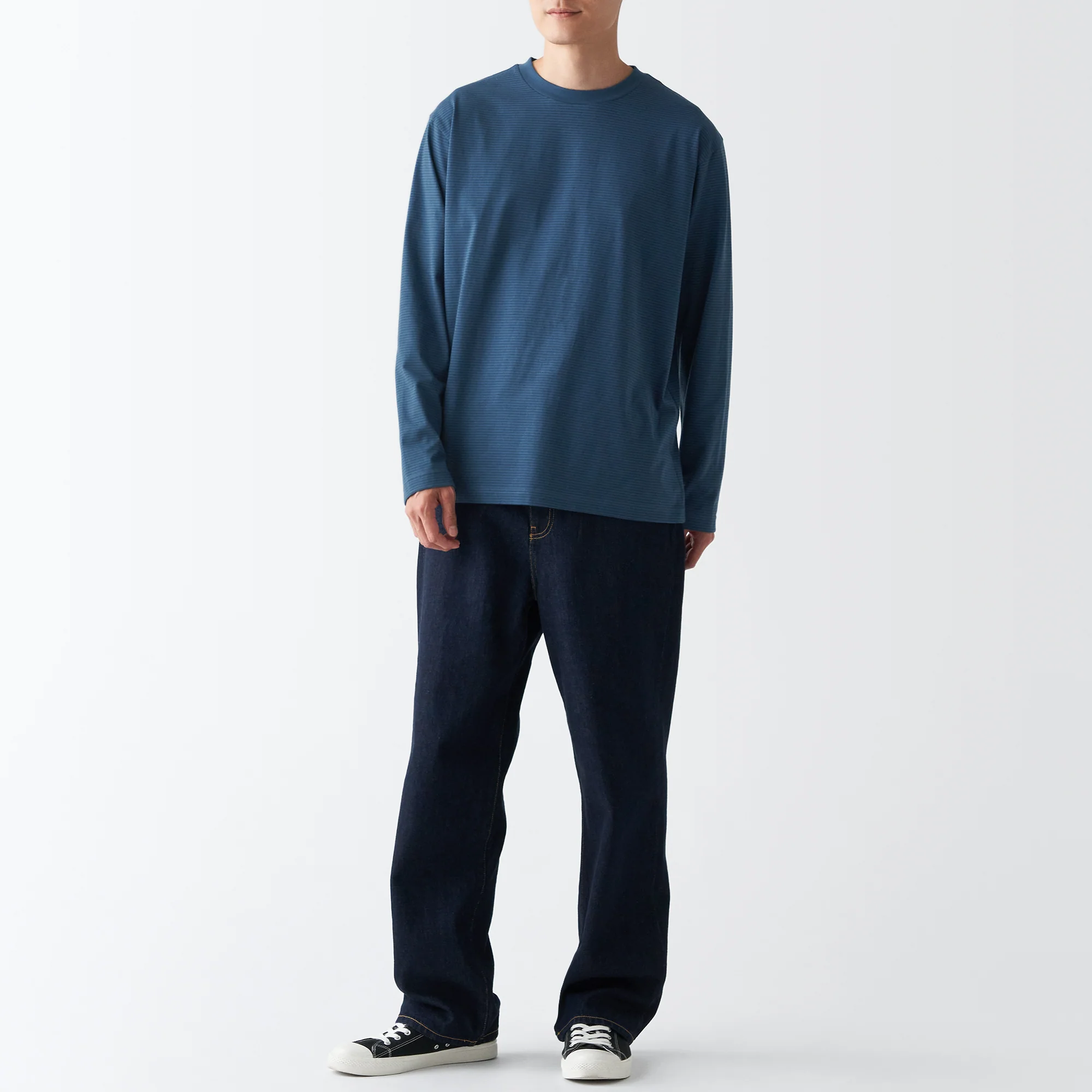 Men's Jersey Crew Neck Long Sleeve Patterned T-Shirt - Image 4