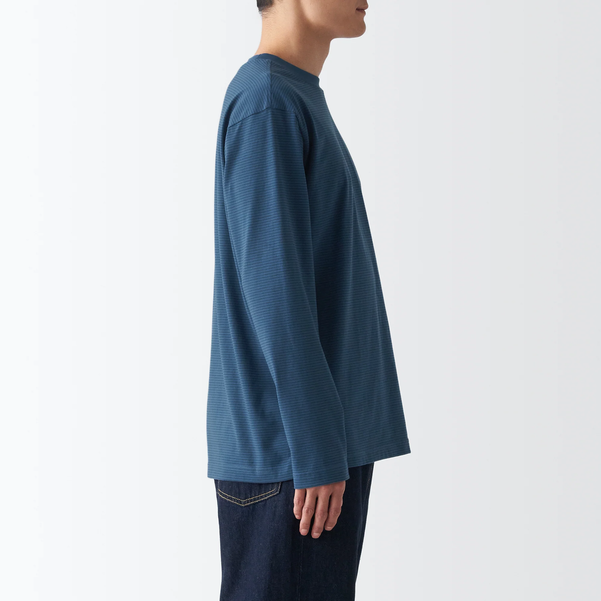 Men's Jersey Crew Neck Long Sleeve Patterned T-Shirt - Image 5