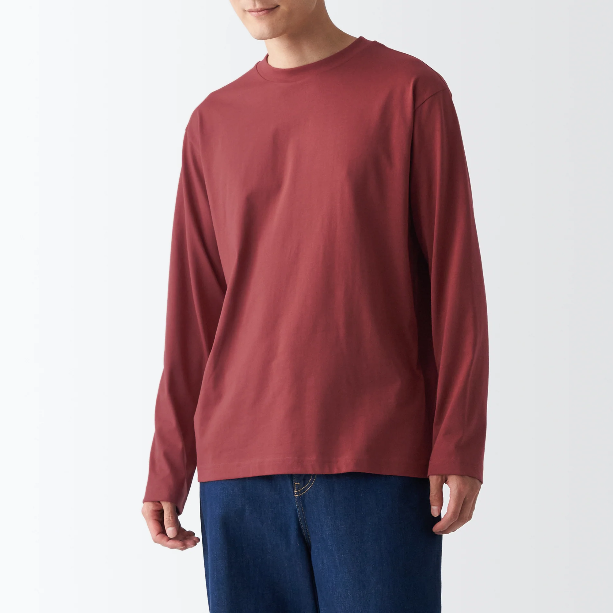 Men's Jersey Crew Neck Long Sleeve T-Shirt