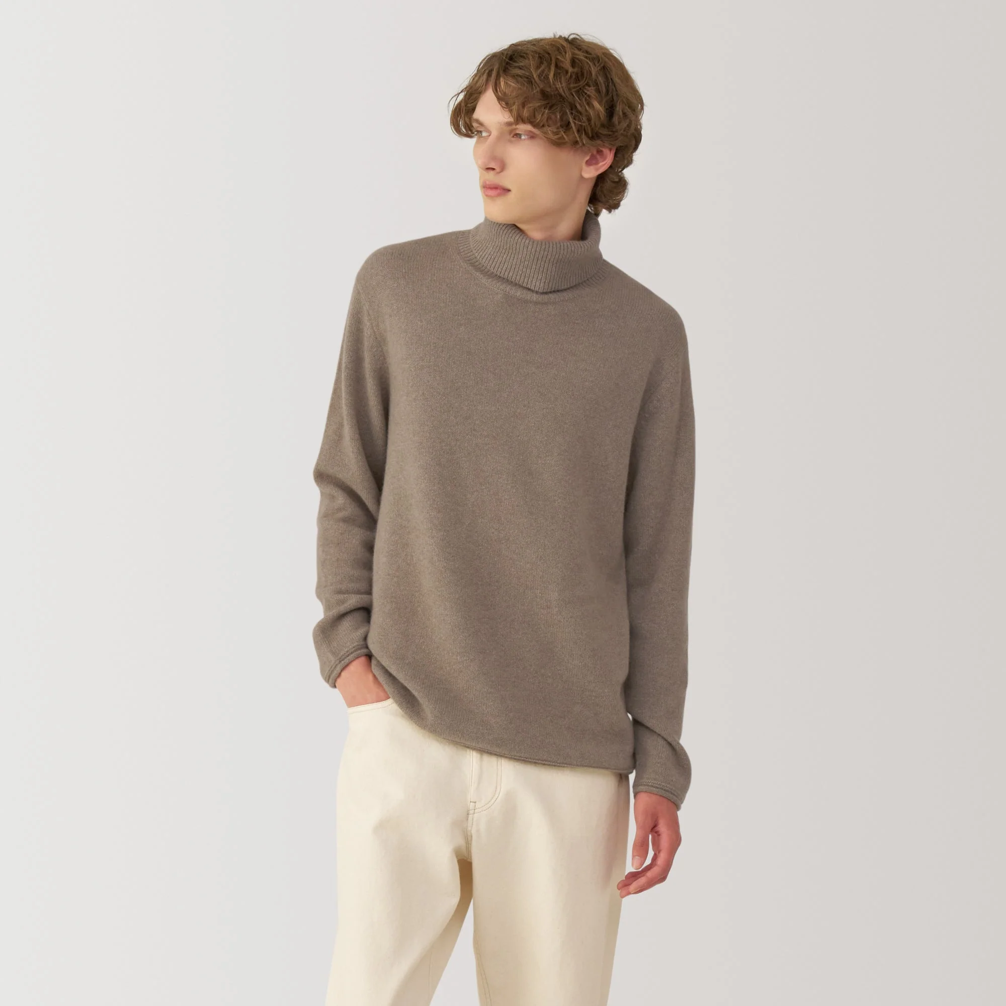 Labo Men's Natural Cashmere Turtleneck Sweater - Image 3