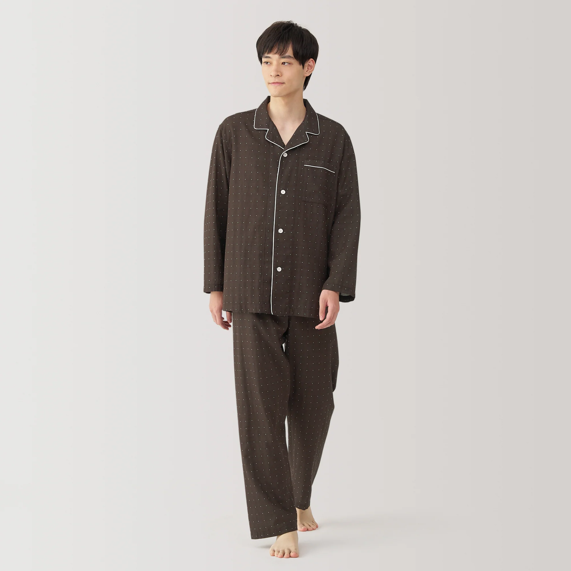 Men's Side Seamless Double Gauze Pajamas - Image 15