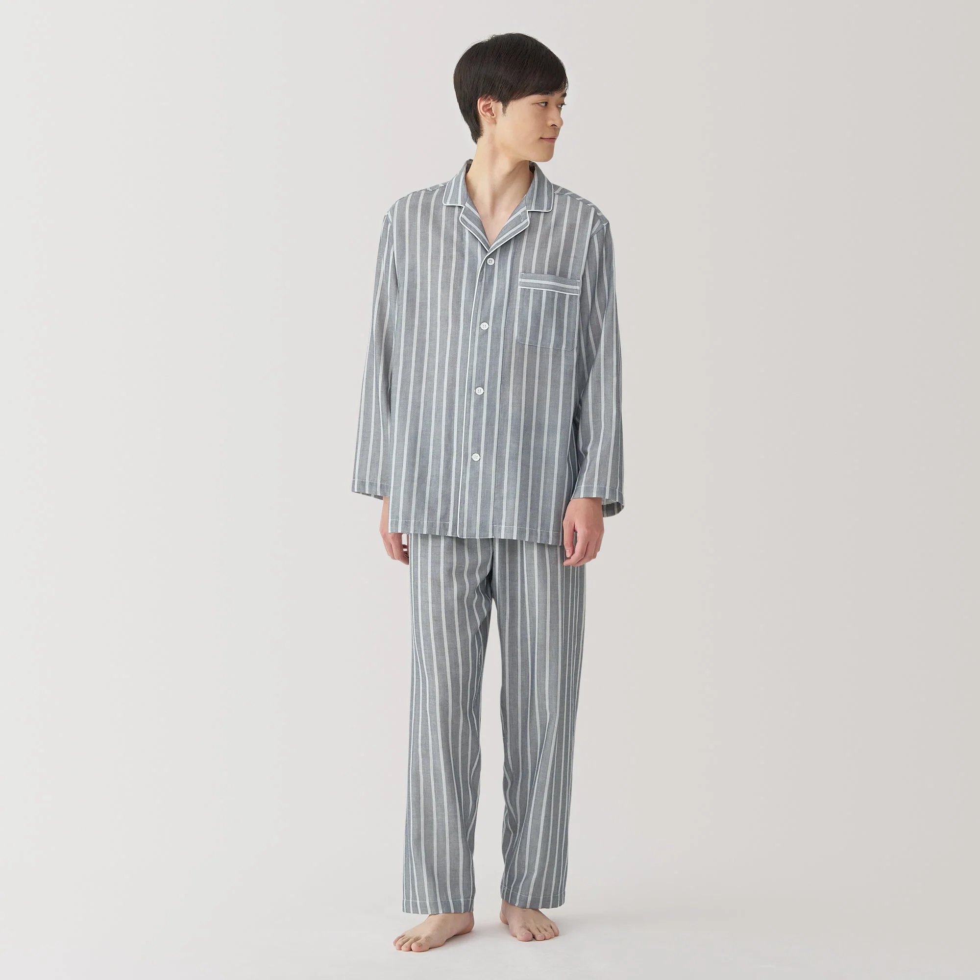 Men's Side Seamless Double Gauze Pajamas - Image 3