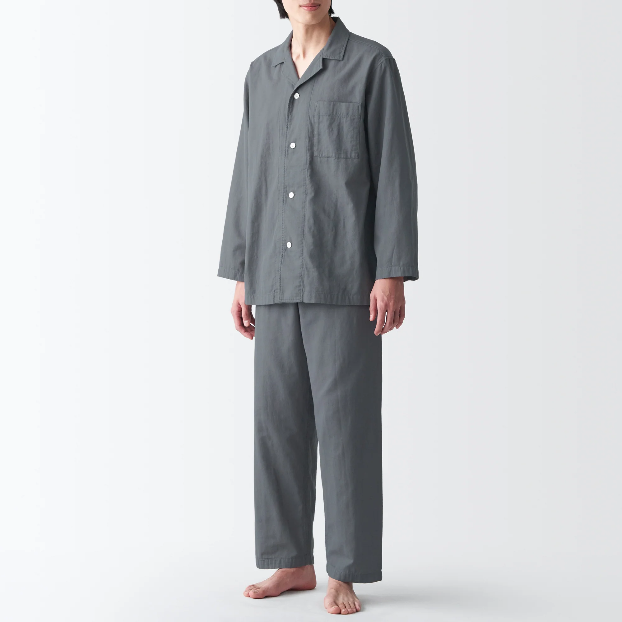 Men's Side Seamless Double Gauze Pajamas