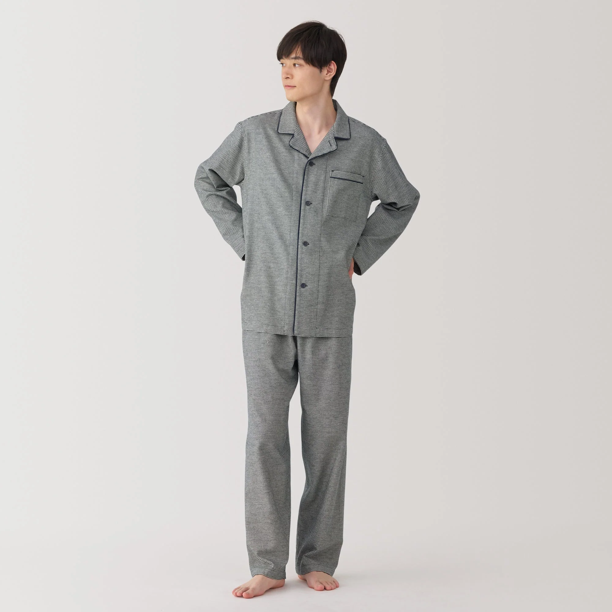 Men's Side Seamless Flannel Pajamas