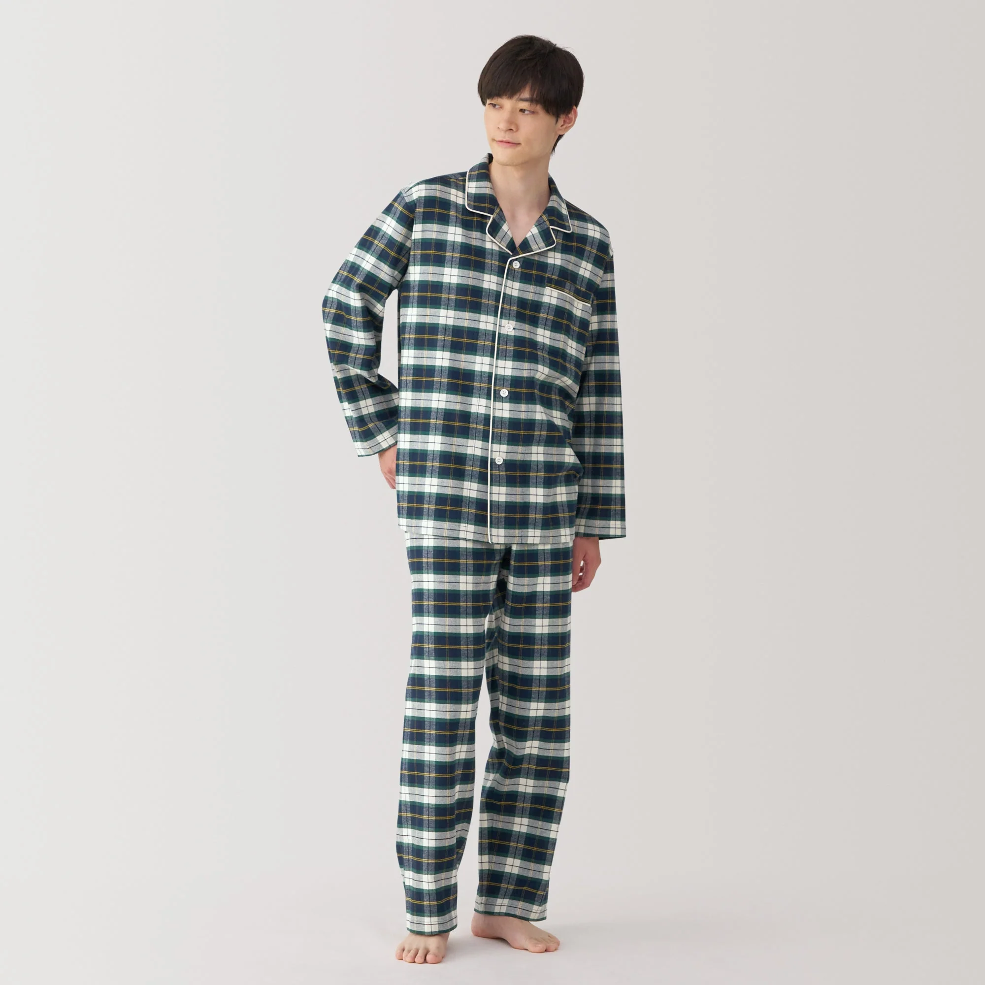 Men's Side Seamless Flannel Pajamas - Image 36