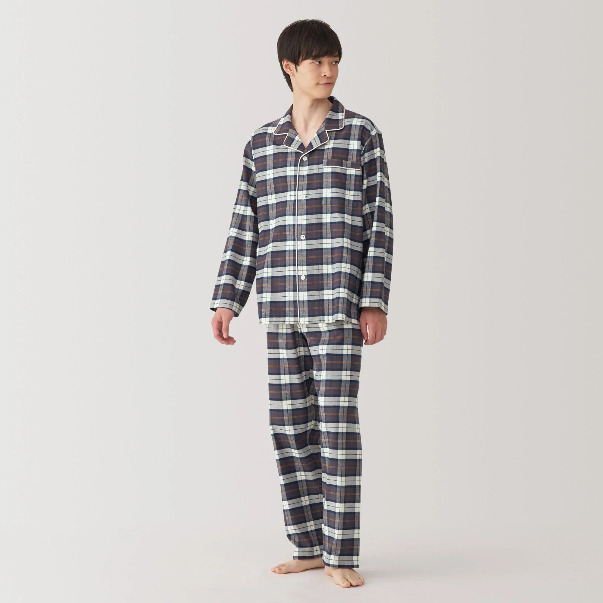 Men's Side Seamless Flannel Pajamas - Image 47