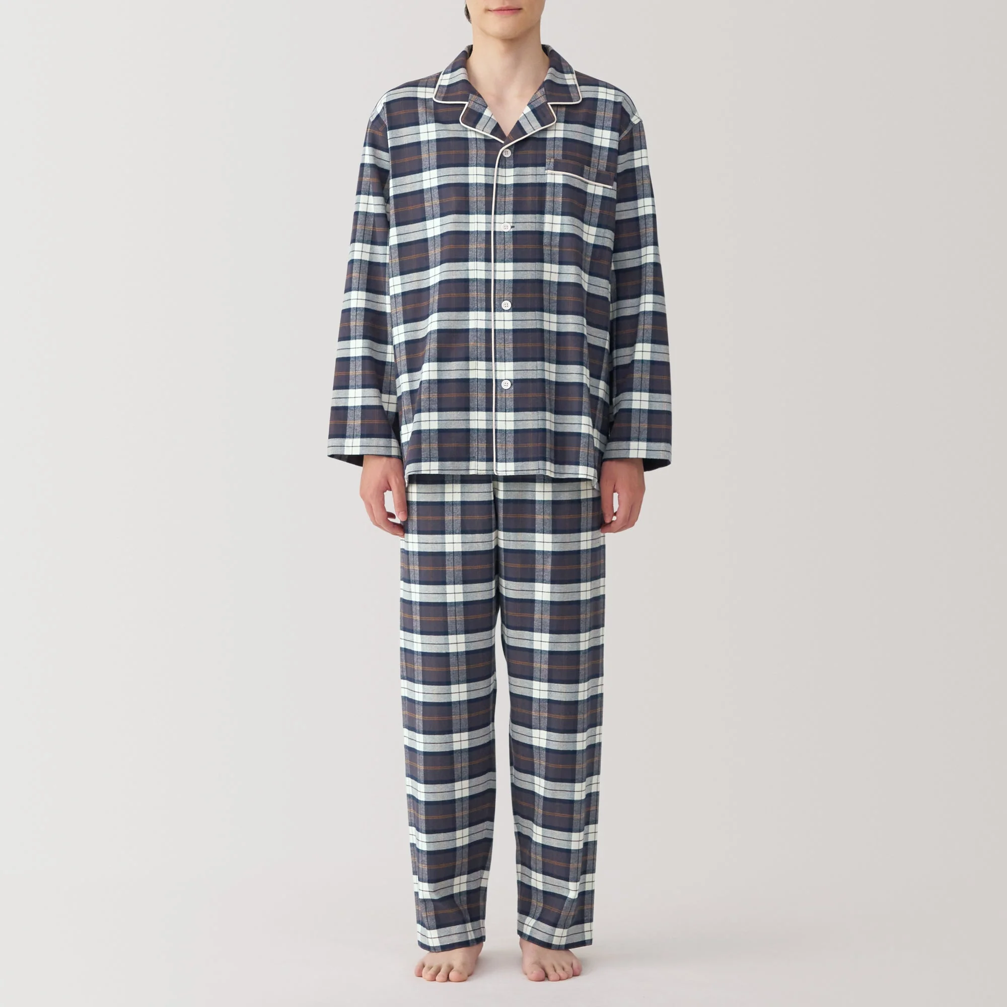 Men's Side Seamless Flannel Pajamas - Image 48