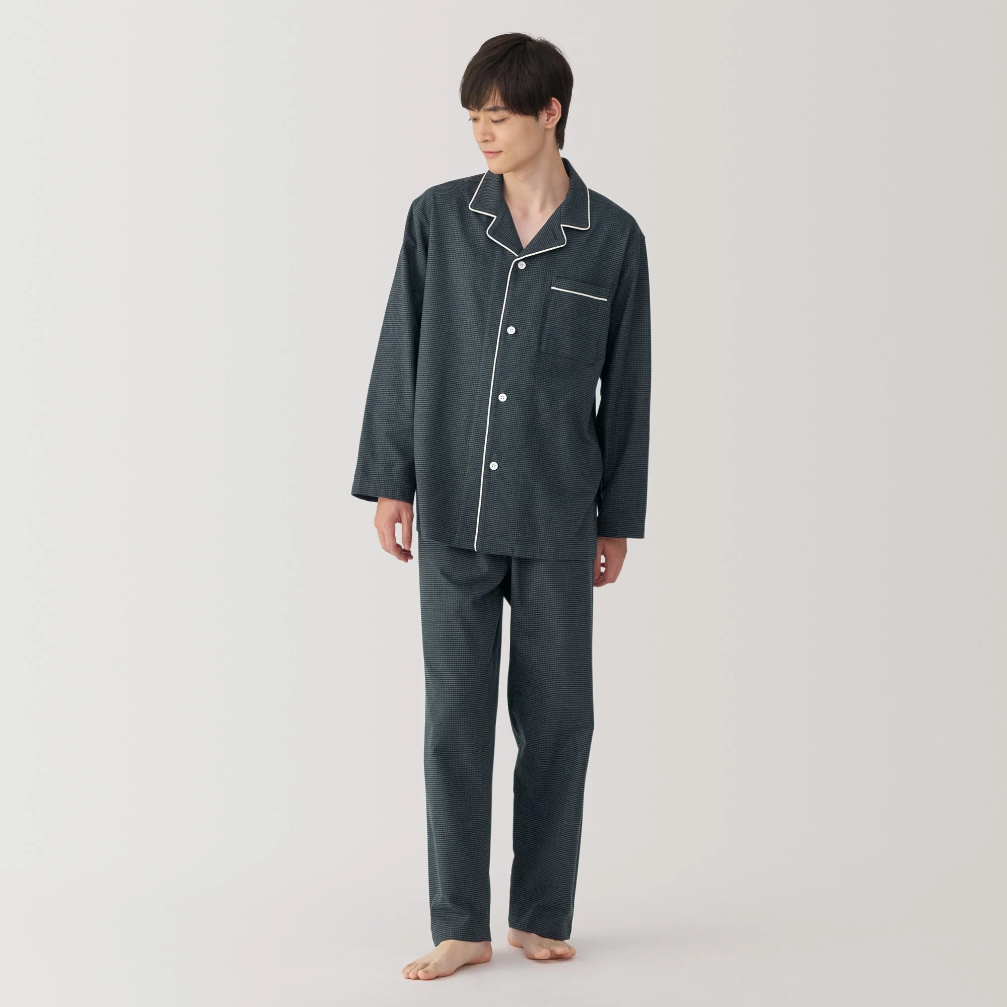 Men's Side Seamless Flannel Pajamas - Image 58