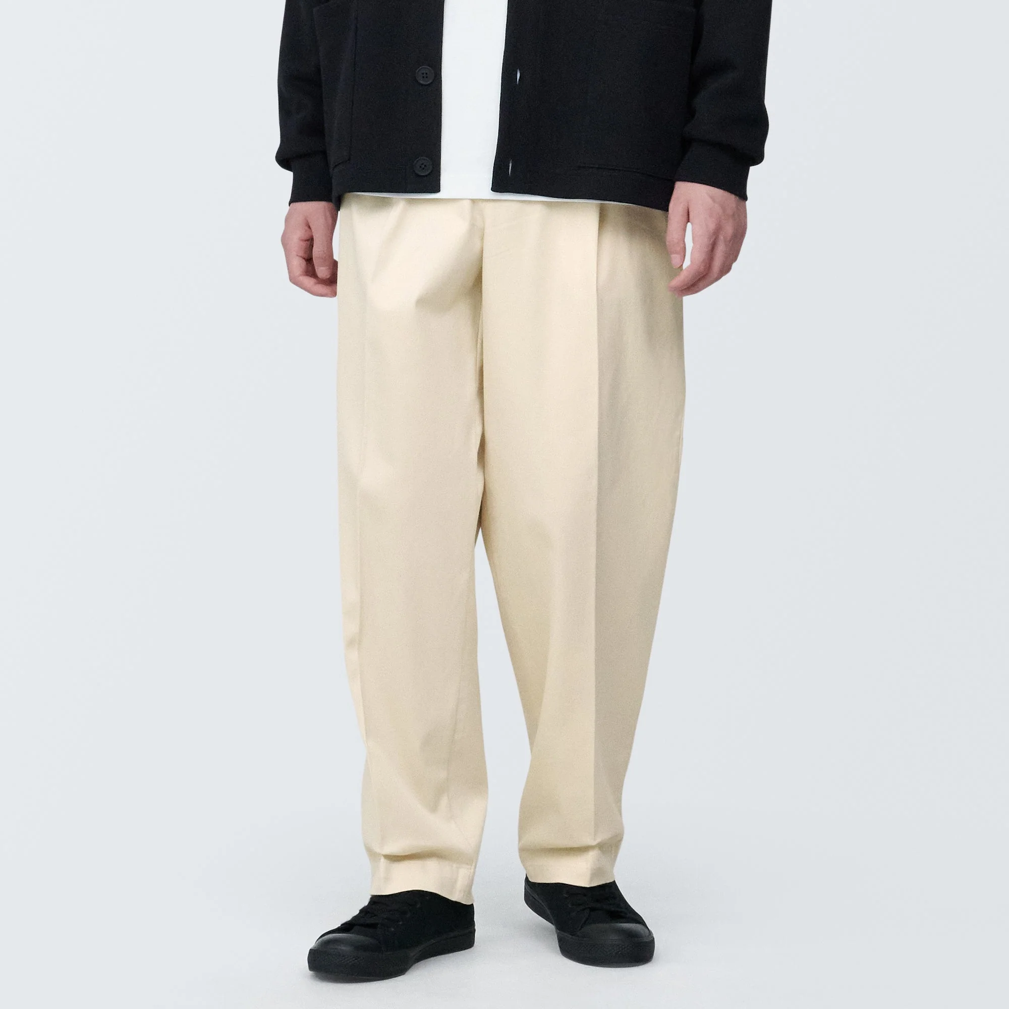 Men's Stretch Chino Tuck Wide Pants - Image 3