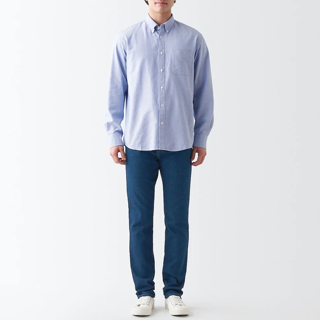 Men's Stretch Denim Slim Pants Blue (L 32inch / 82cm)