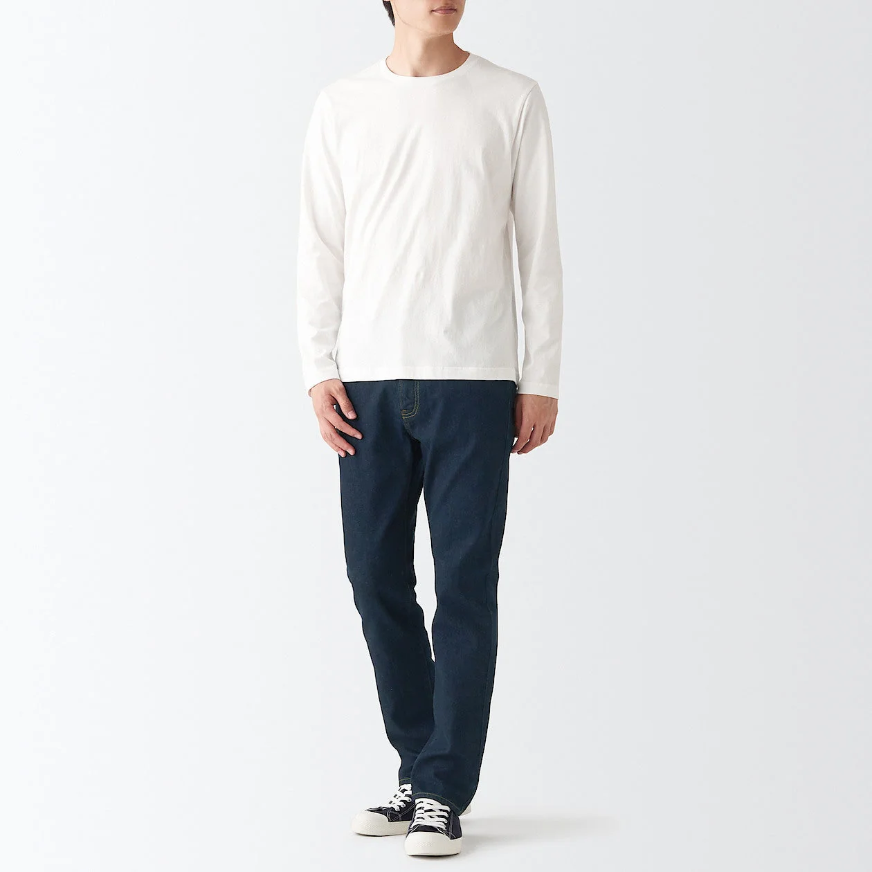 Men's Stretch Denim Slim Pants Dark Navy (L 30inch / 76cm)