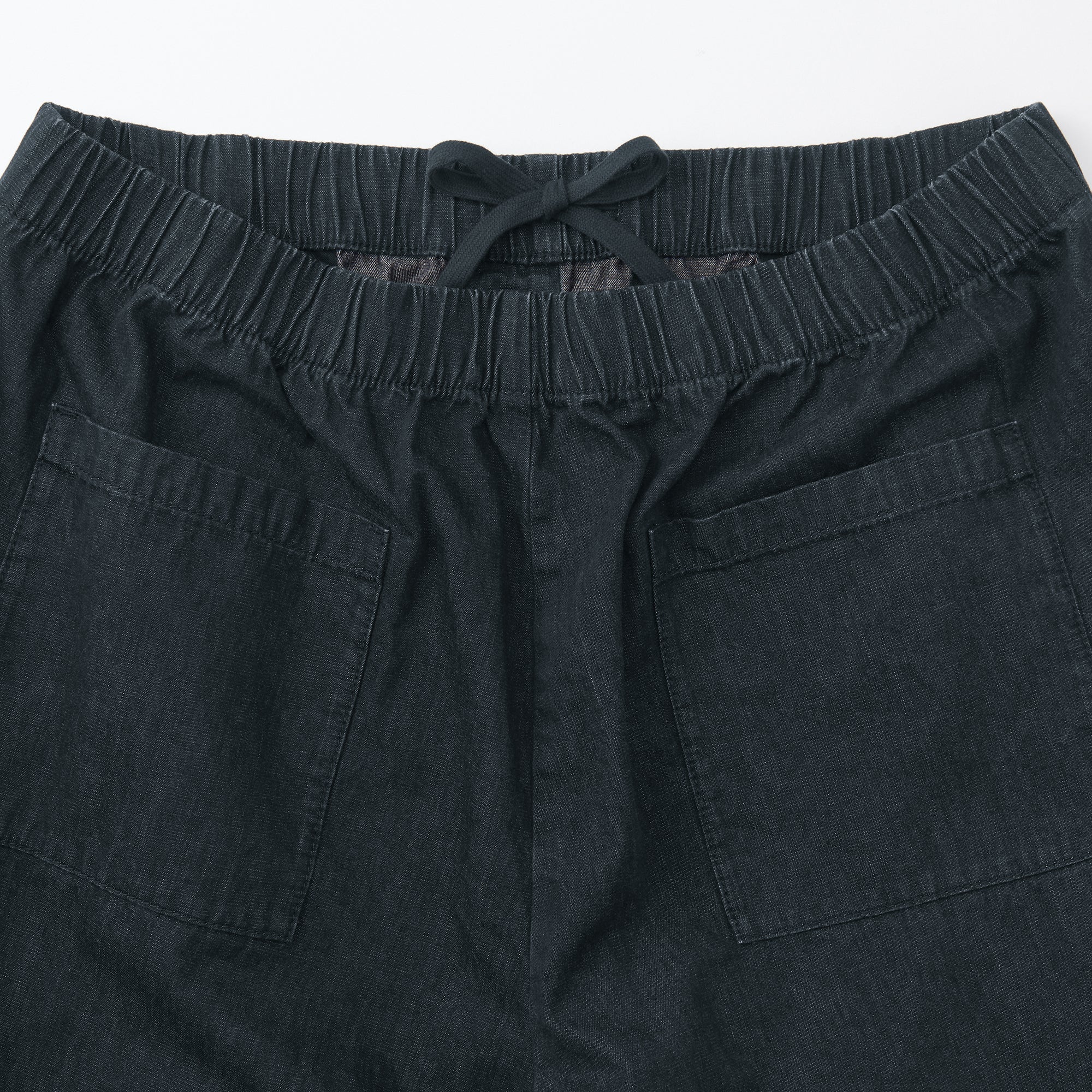 Men's Washed Denim Easy Pants - Black - Image 9