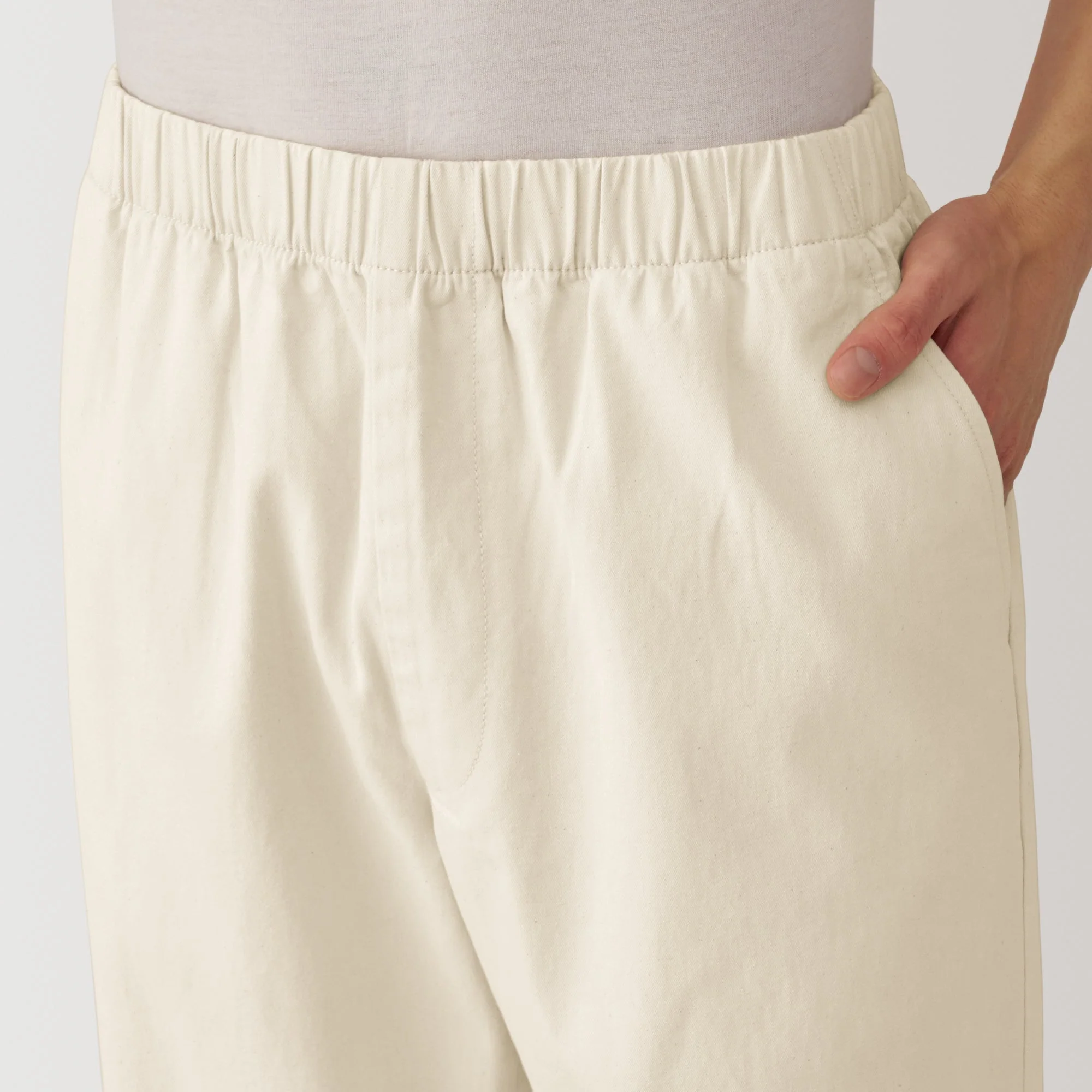 Men's Washed Denim Easy Pants - Natural - Image 7