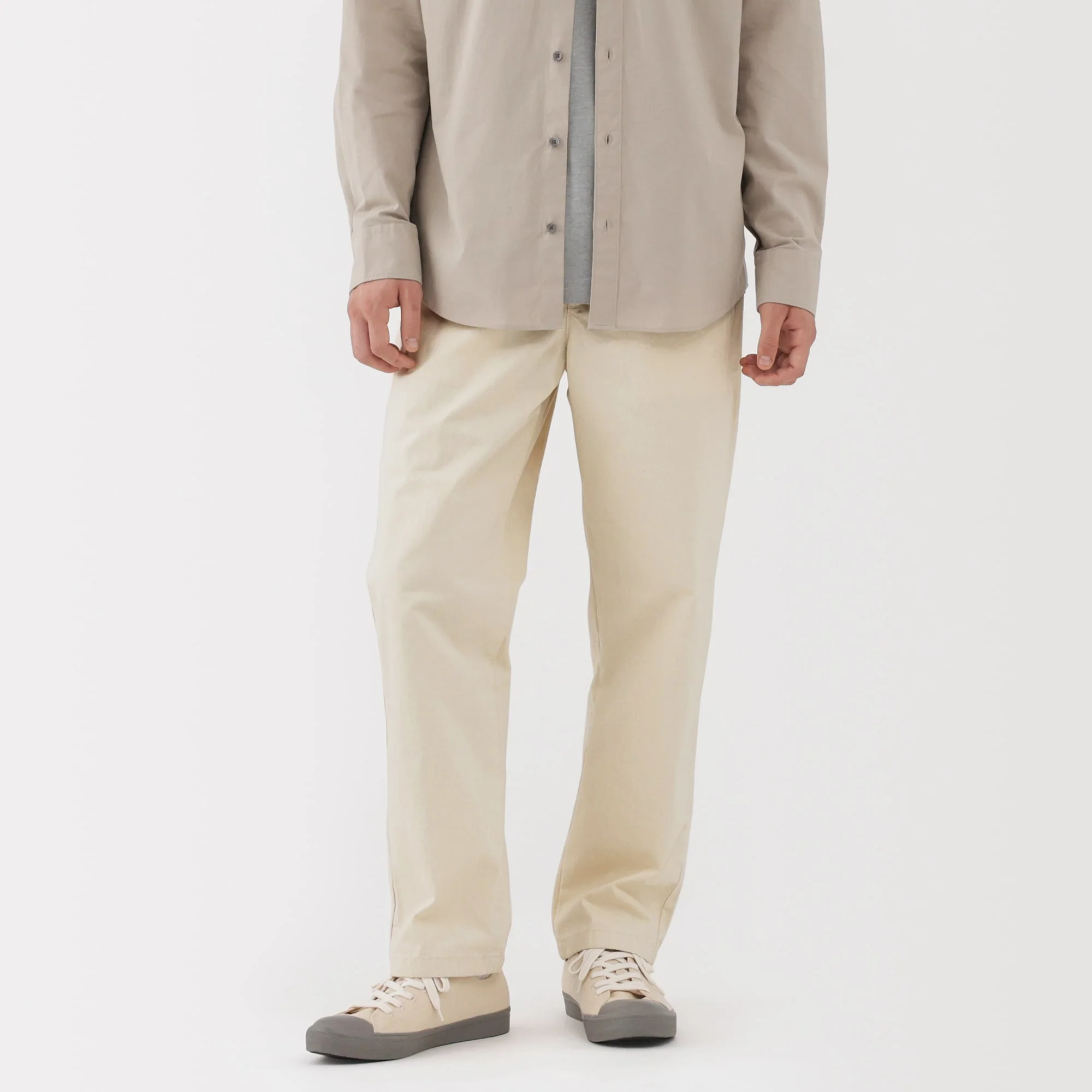 Men's Washed Denim Easy Pants - Natural - Image 3