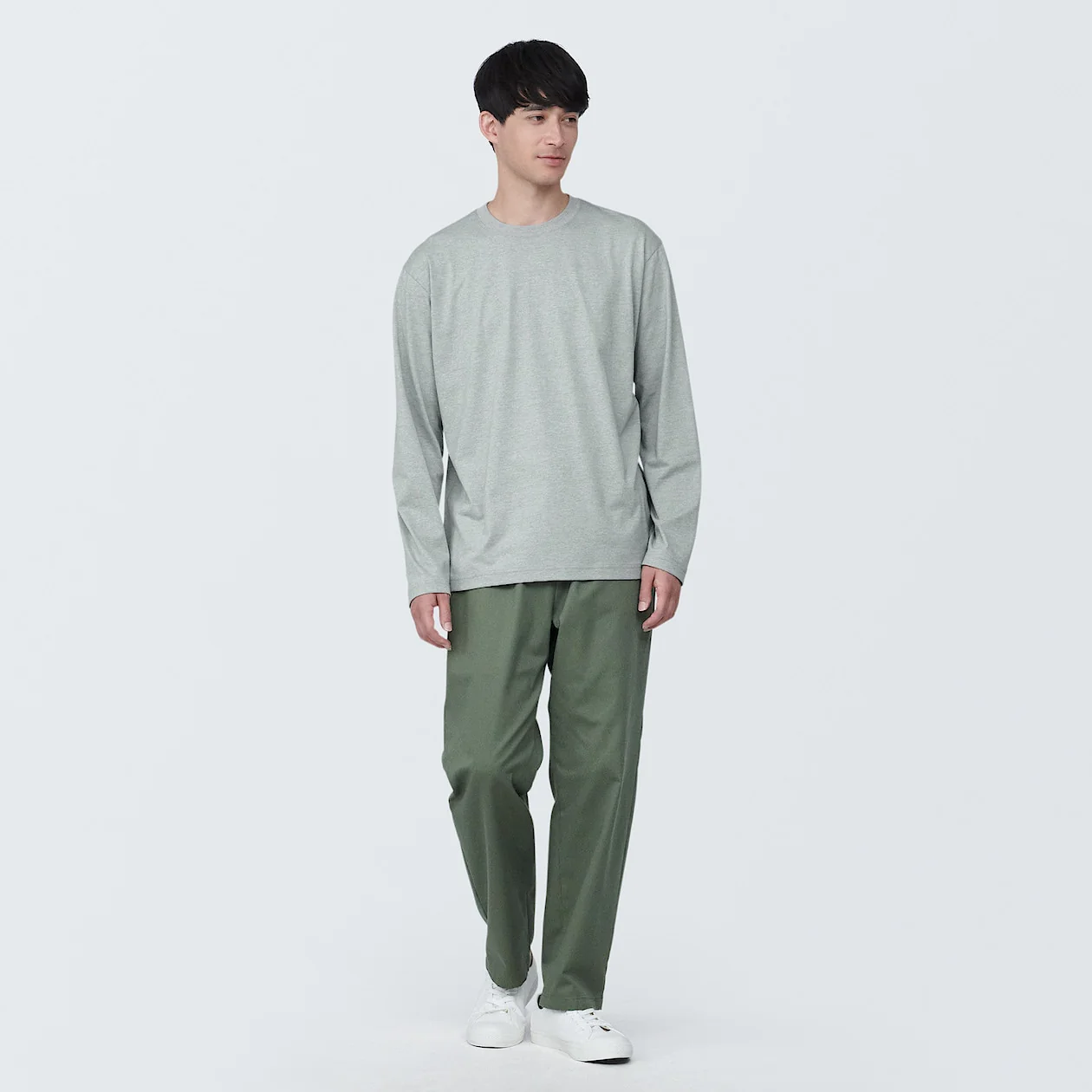 Men's Washed Jersey Crew Neck Long Sleeve T-Shirt - Image 18