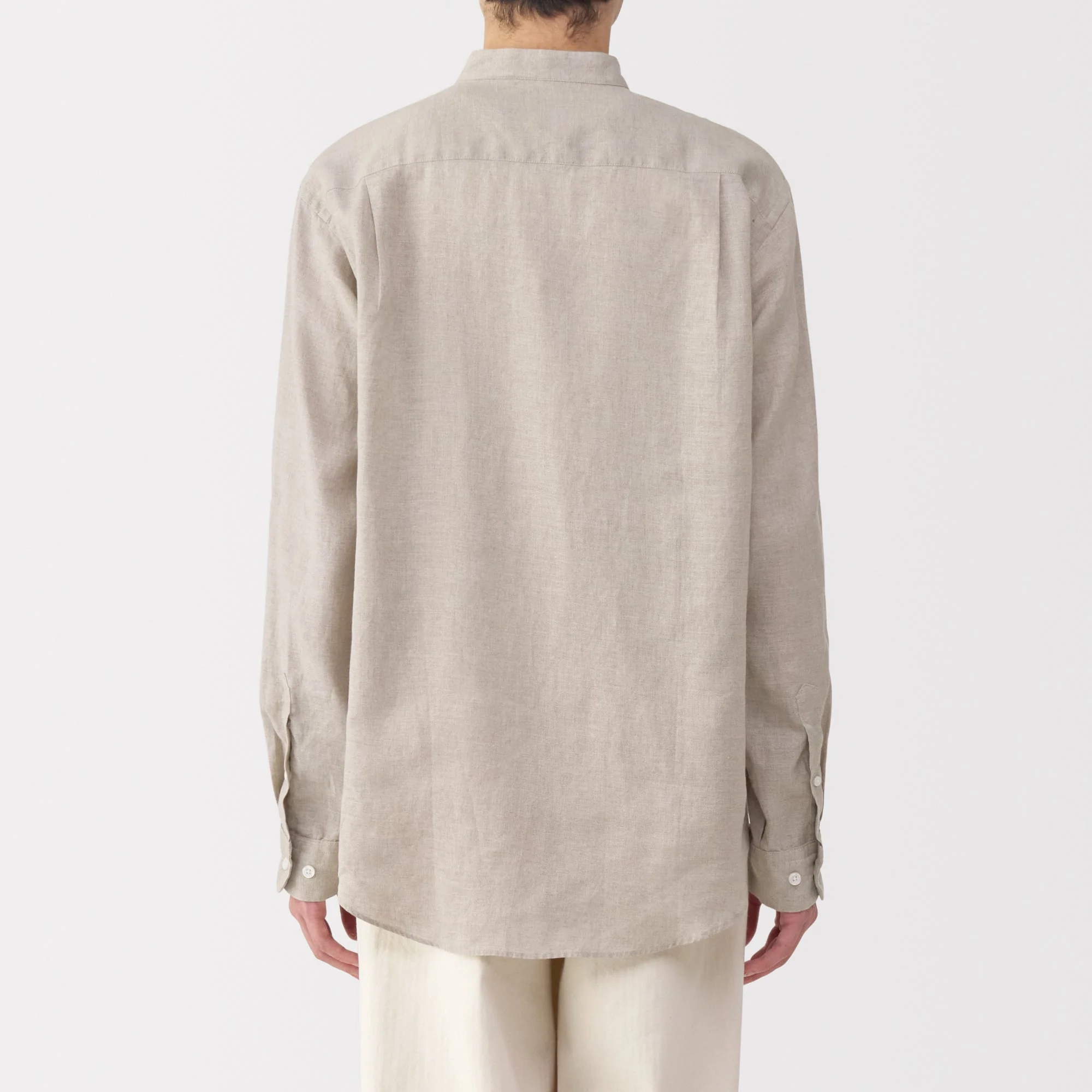 Men's Linen Stand Collar Shirt - Image 30