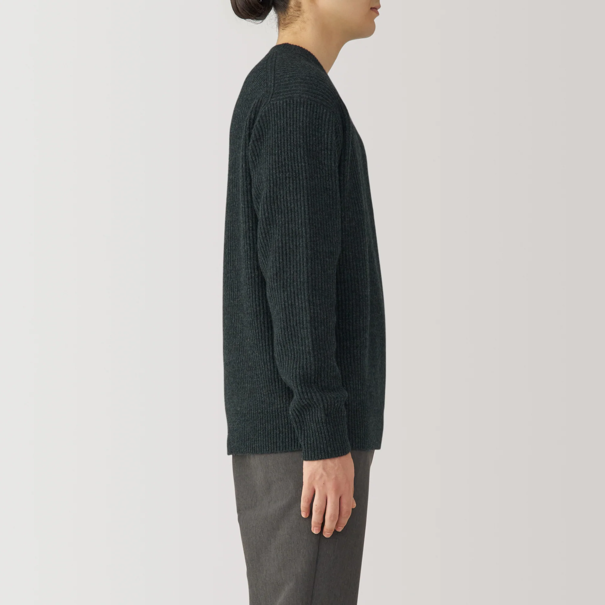 Men's Yak Wool Ribbed Crew Neck Sweater - Image 19