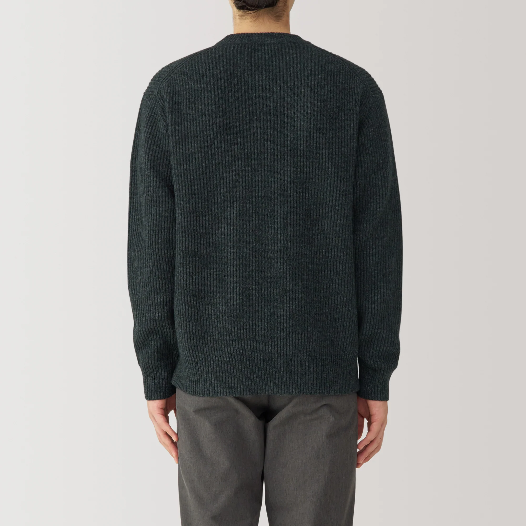 Men's Yak Wool Ribbed Crew Neck Sweater - Image 20