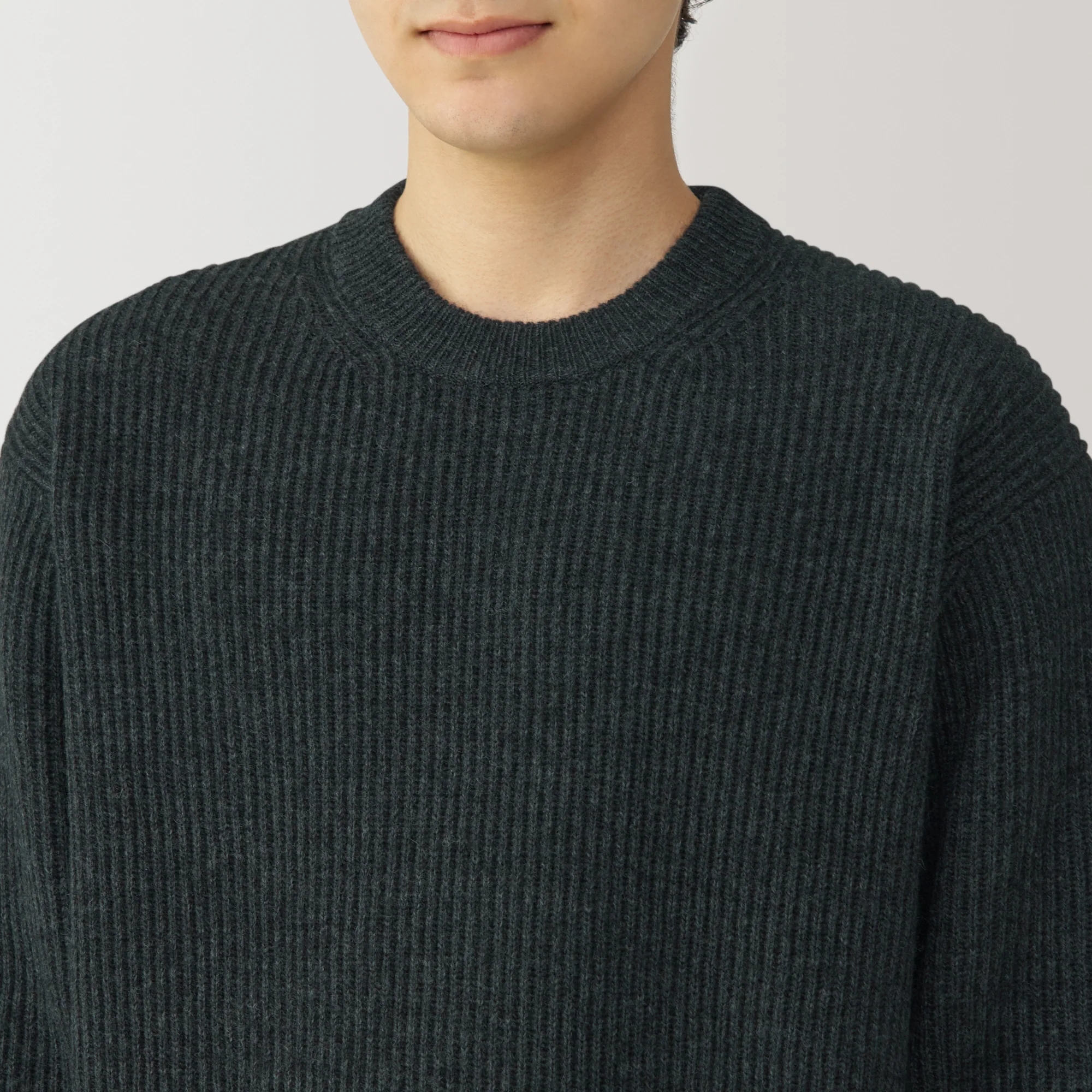 Men's Yak Wool Ribbed Crew Neck Sweater - Image 21