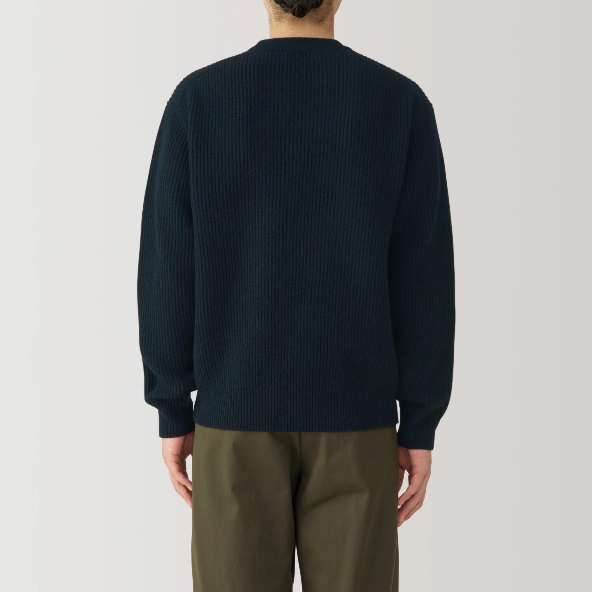Men's Yak Wool Ribbed Crew Neck Sweater - Image 27