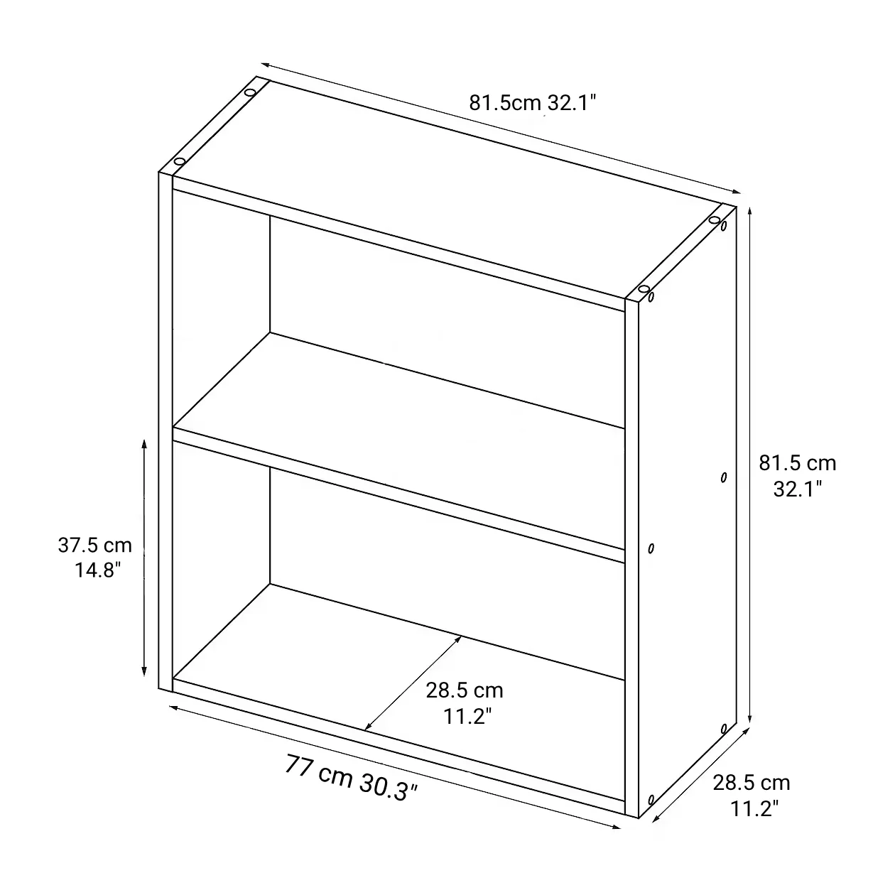 Oak Stacking Shelf Wide - 2 Tier - Image 4