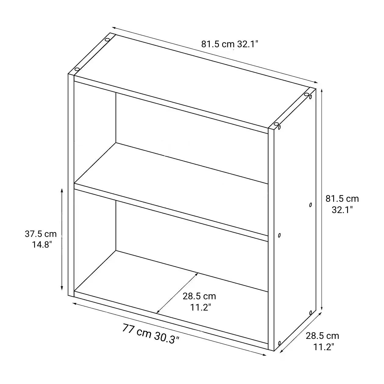 Stacking Shelf - Oak - Wide Type - 2 Tiers - Image 6