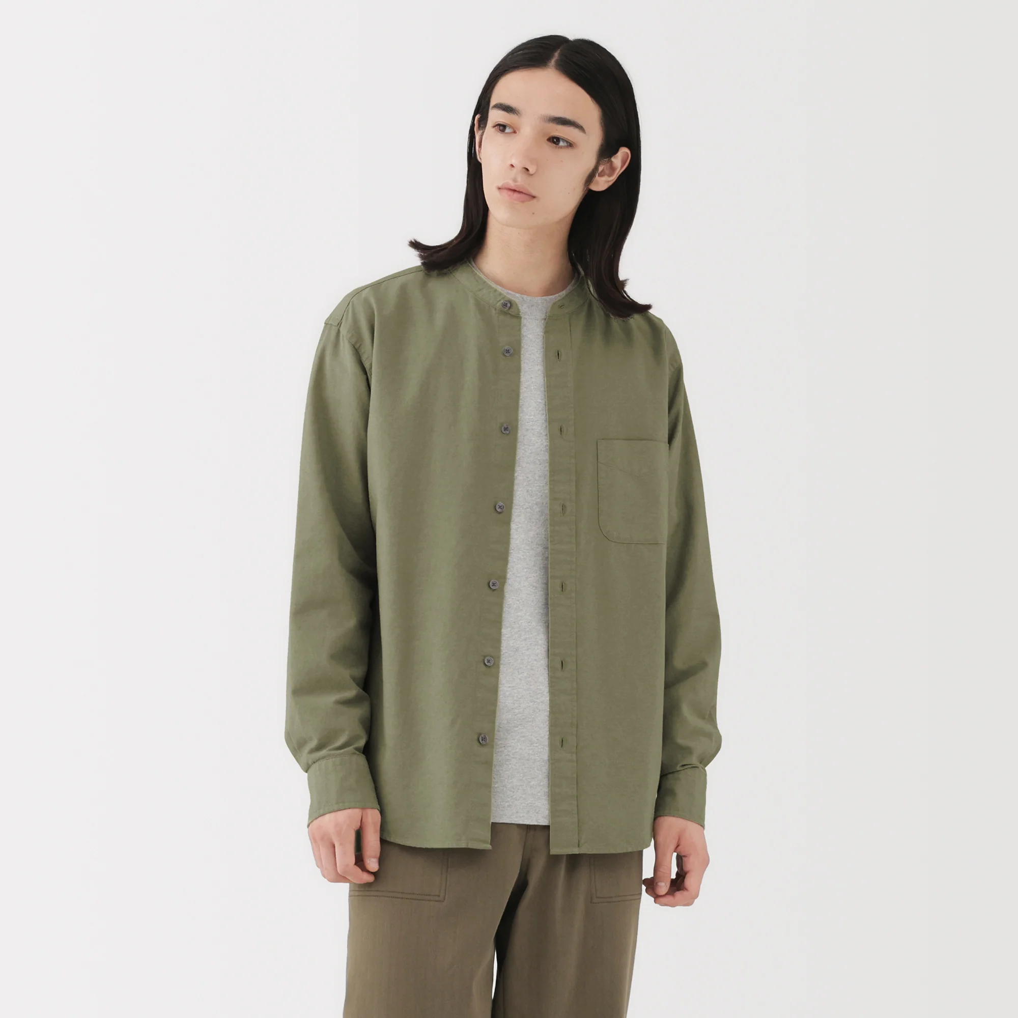 Oxford Stand Collar Shirt - Image 23