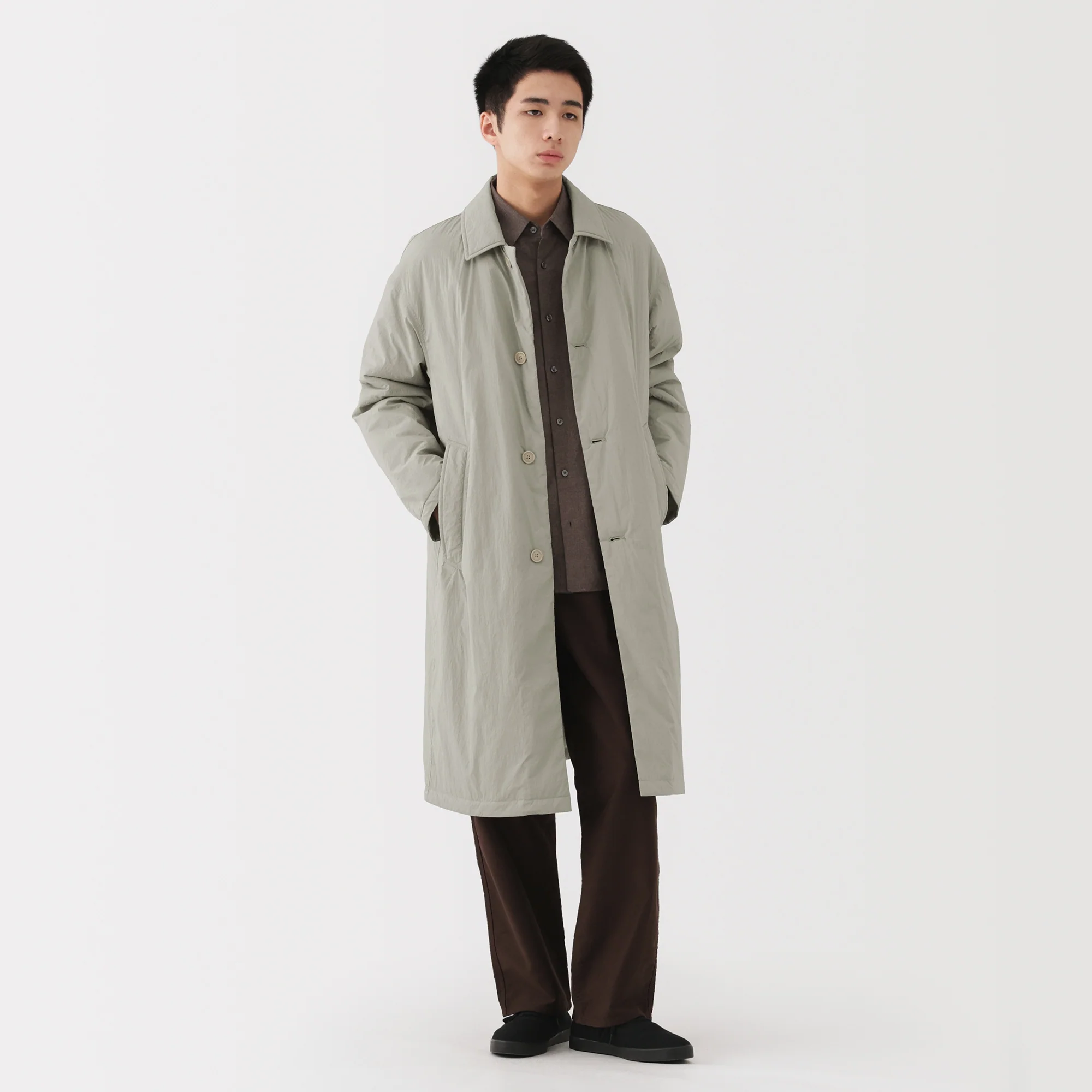 Padded Stand Fall Collar Coat