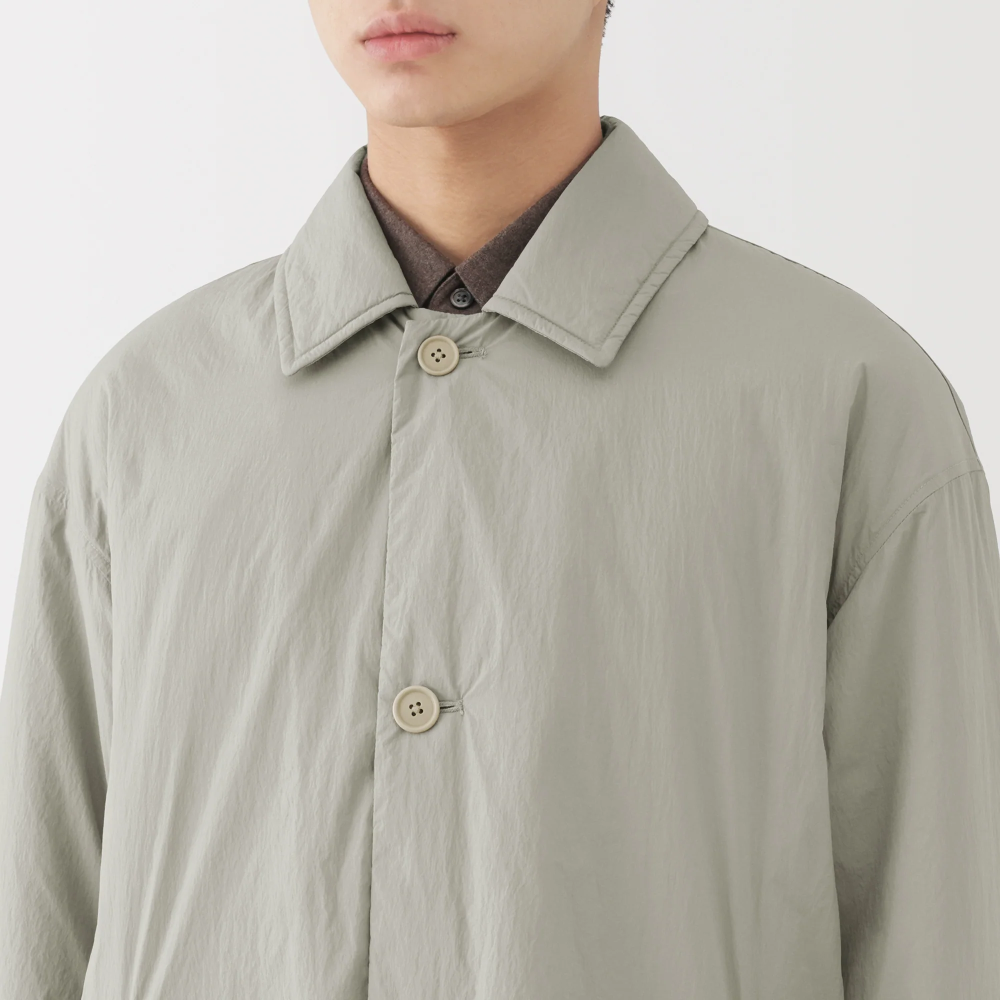 Padded Stand Fall Collar Coat - Image 16