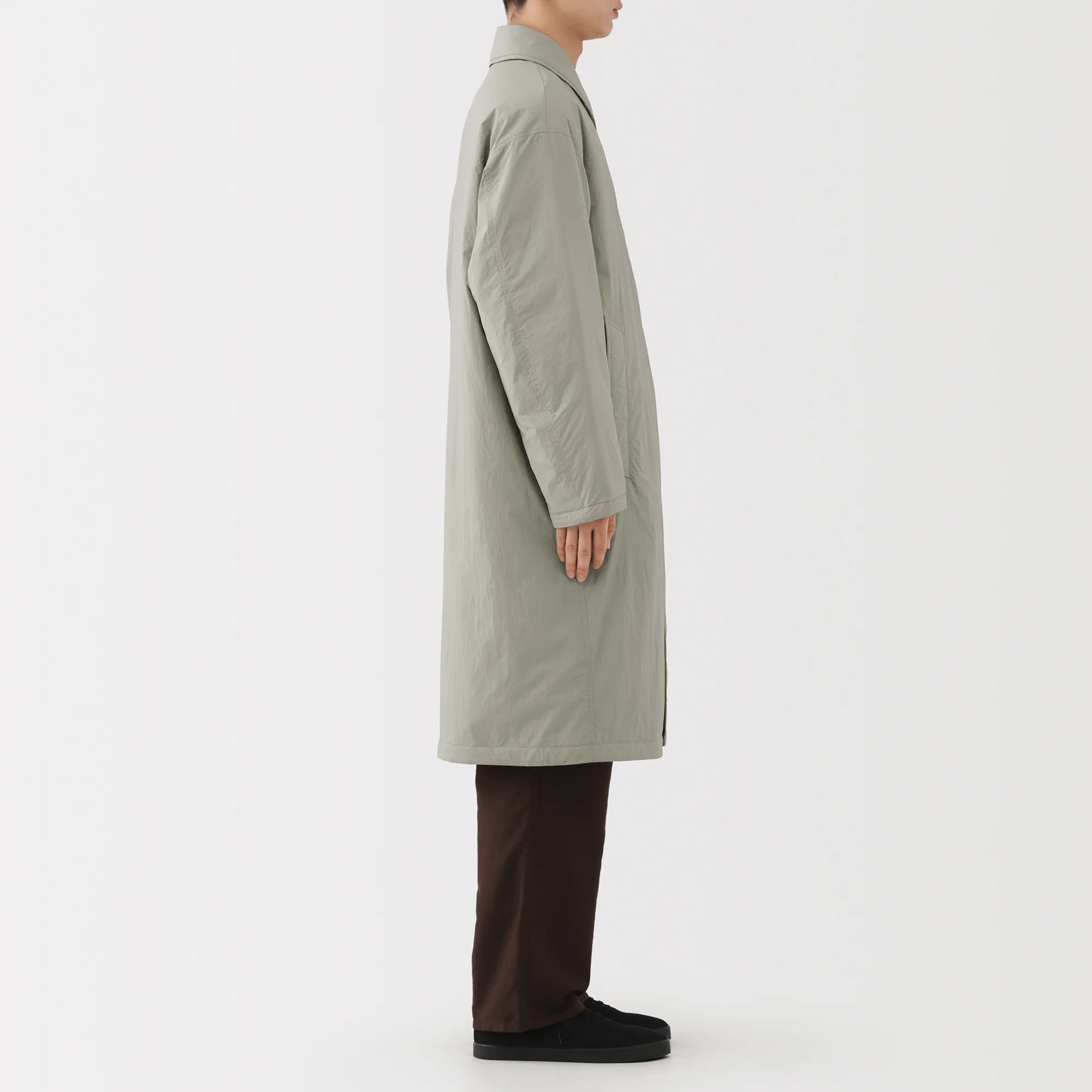 Padded Stand Fall Collar Coat - Image 4