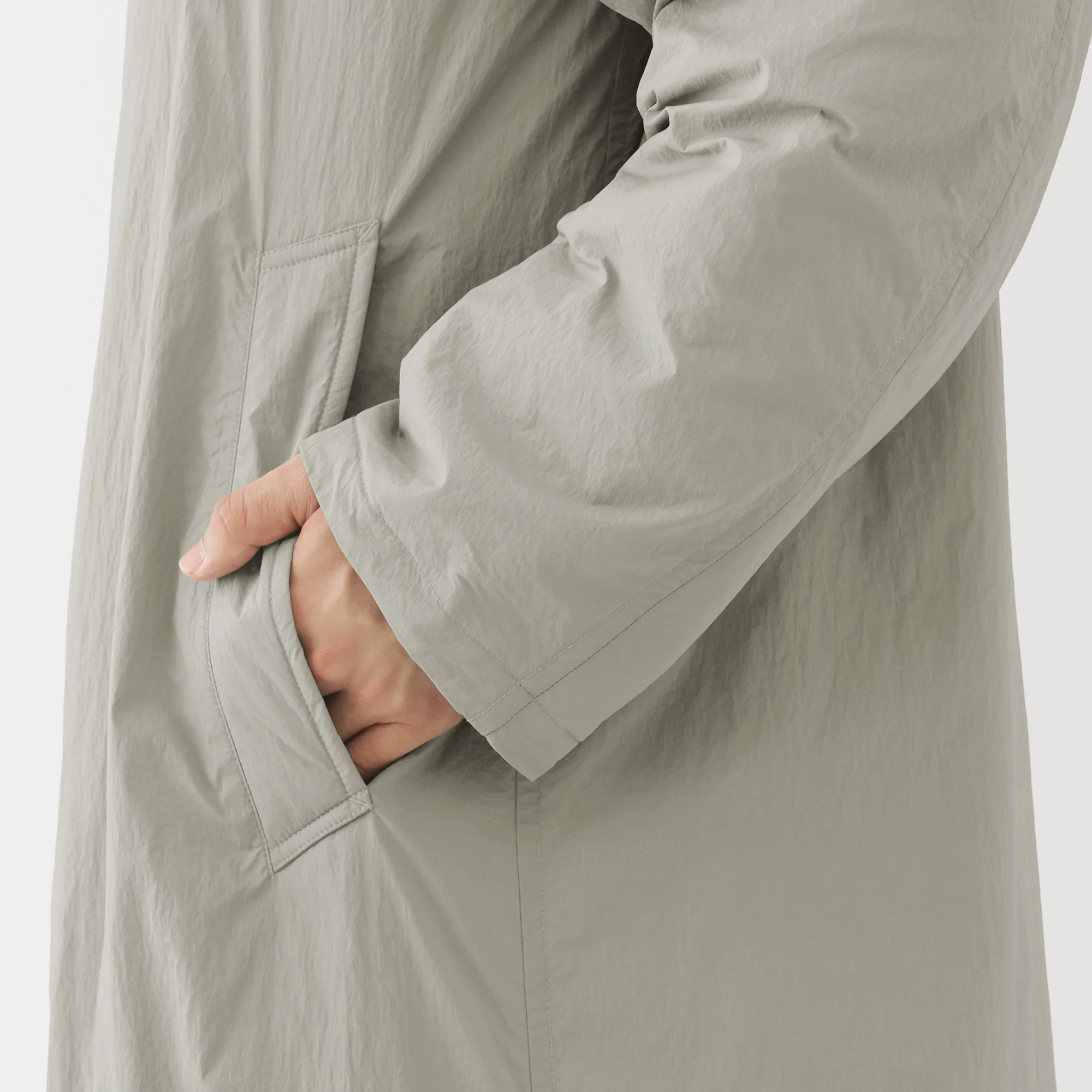 Padded Stand Fall Collar Coat - Image 7