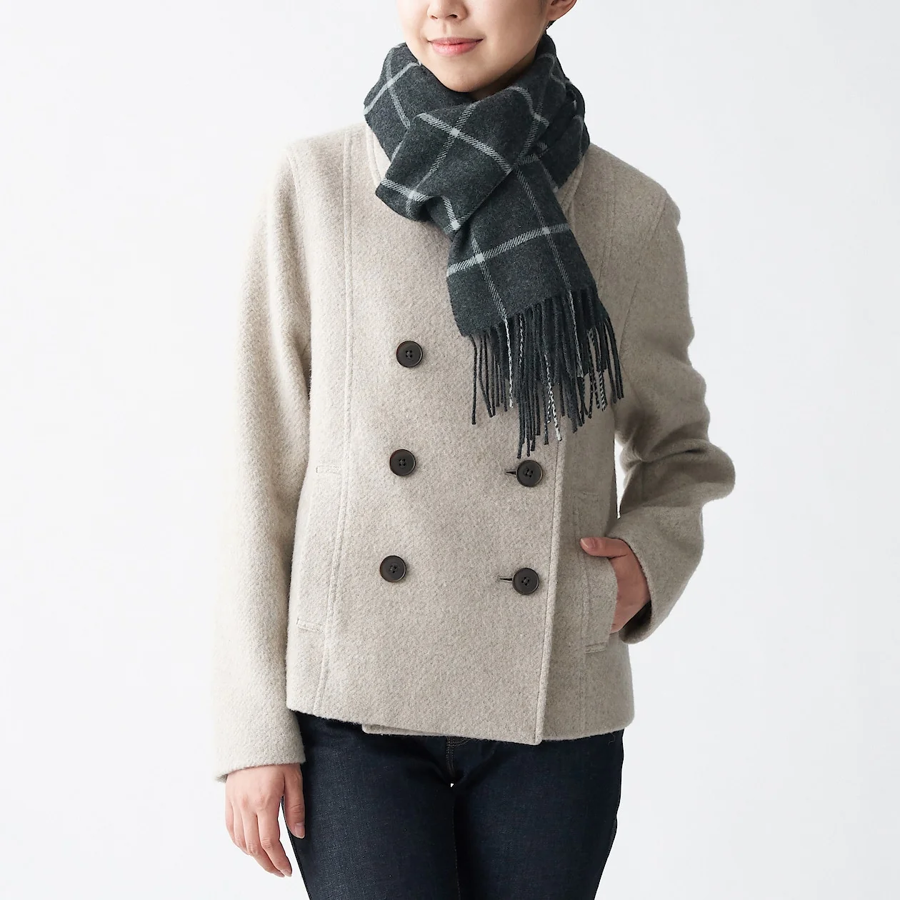 Patterned Wool Woven Scarf 30 x 180 cm - Image 14