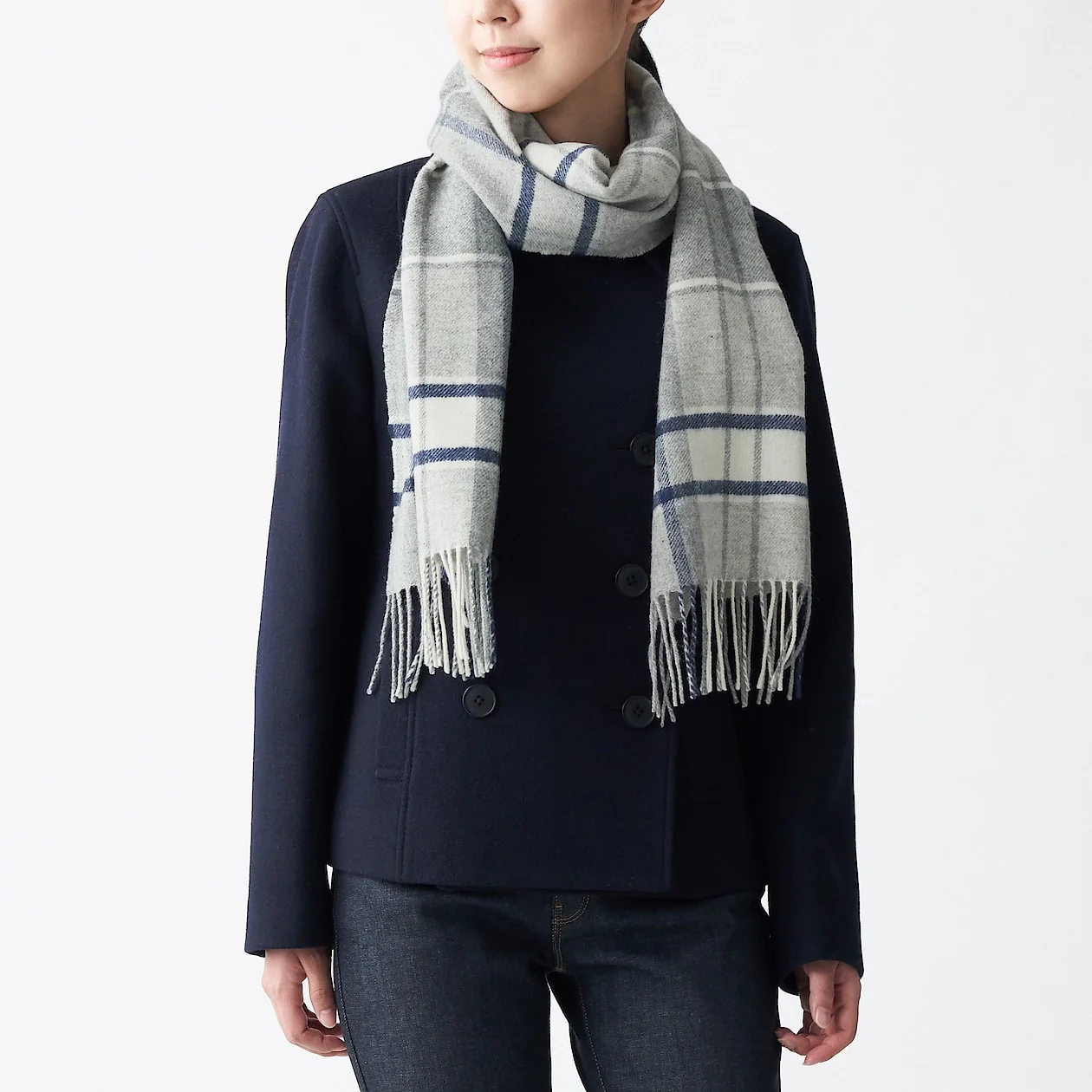 Patterned Wool Woven Scarf 30 x 180 cm - Image 6