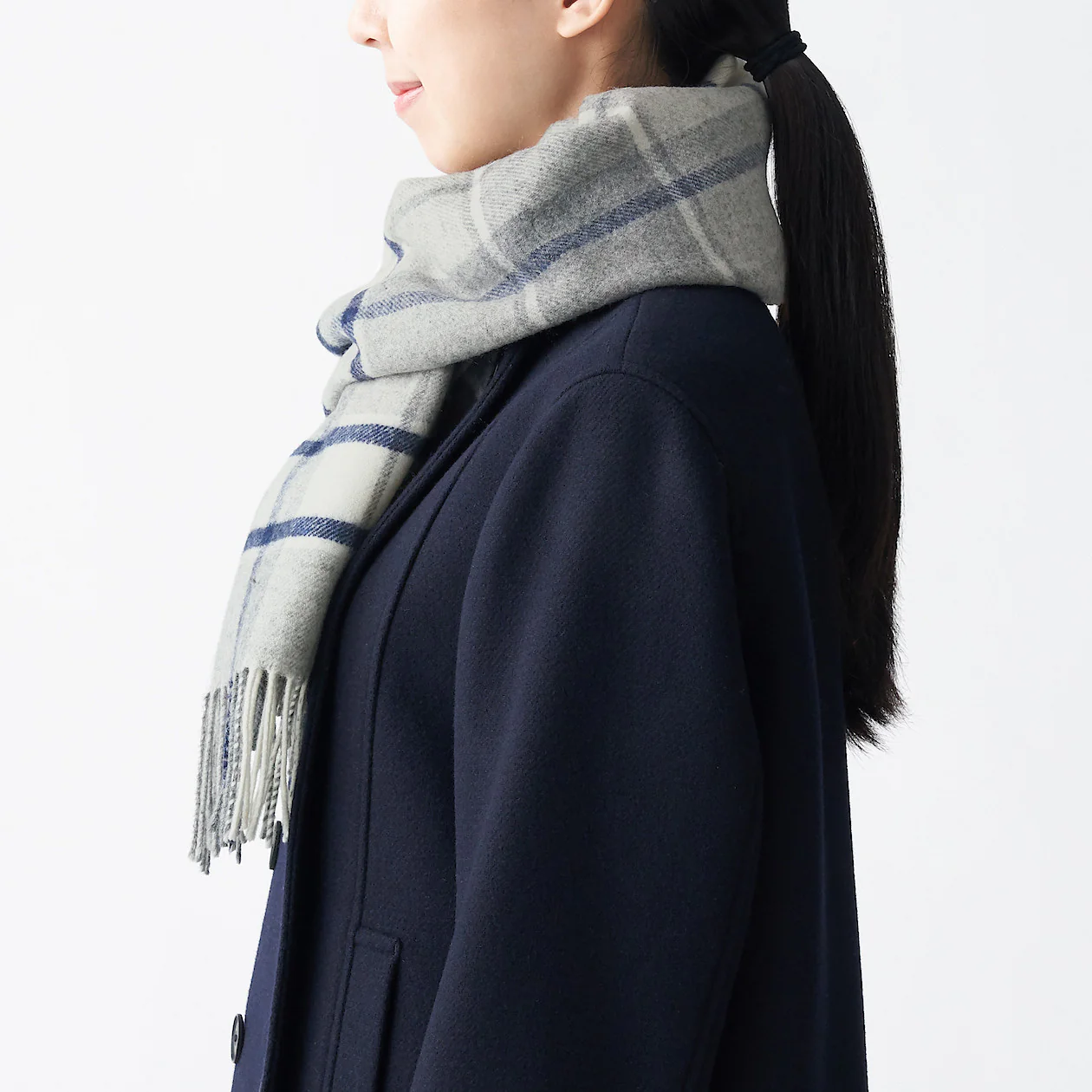 Patterned Wool Woven Scarf 30 x 180 cm - Image 7
