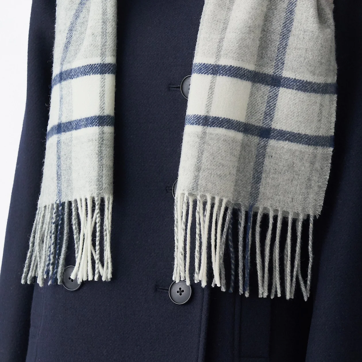 Patterned Wool Woven Scarf 30 x 180 cm - Image 8