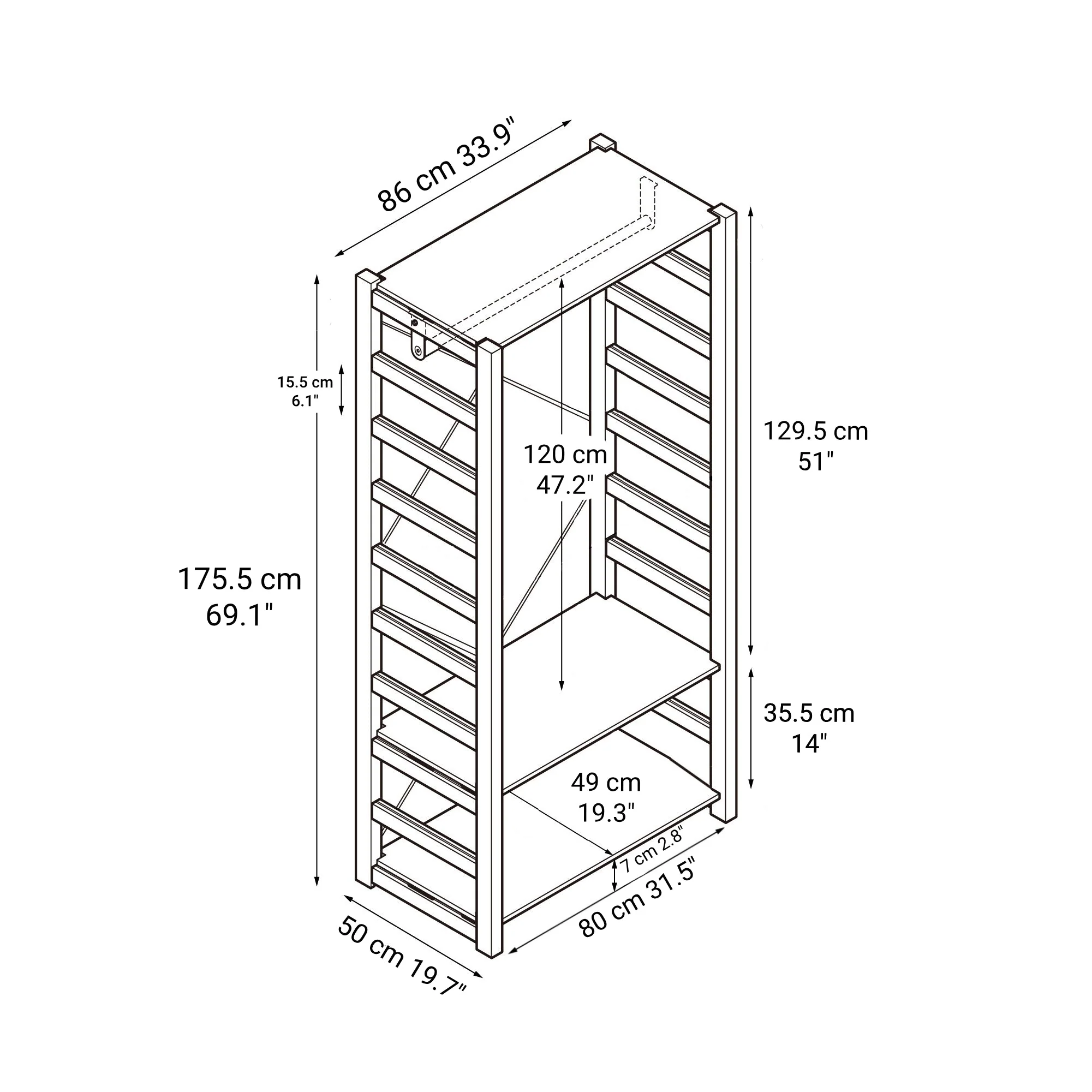 Pine Shelf Unit - Wardrobe - Image 7