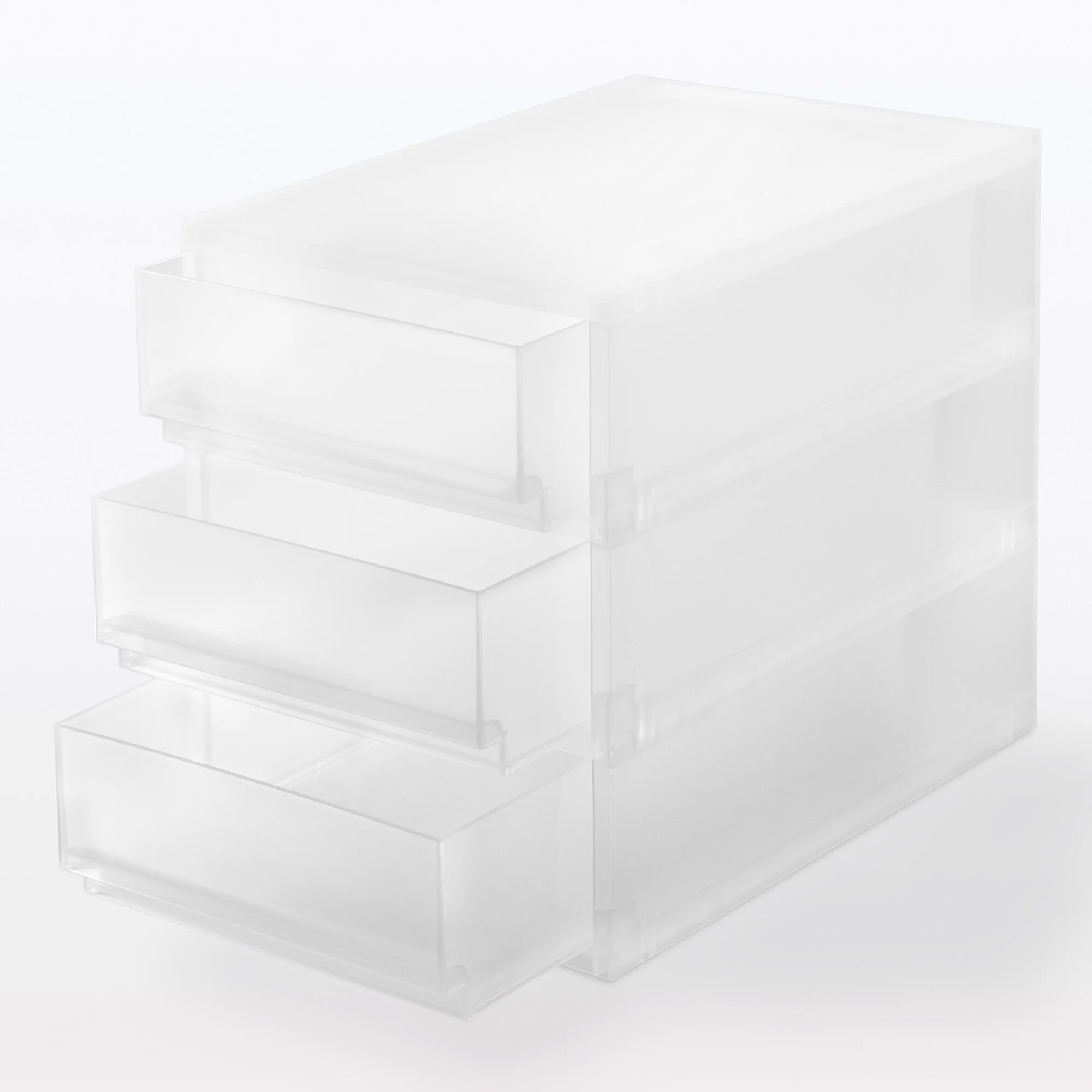 Polypropylene Storage Case Drawer Shallow 3 Drawers (W26 x D37 x H32.5 cm) - Image 2
