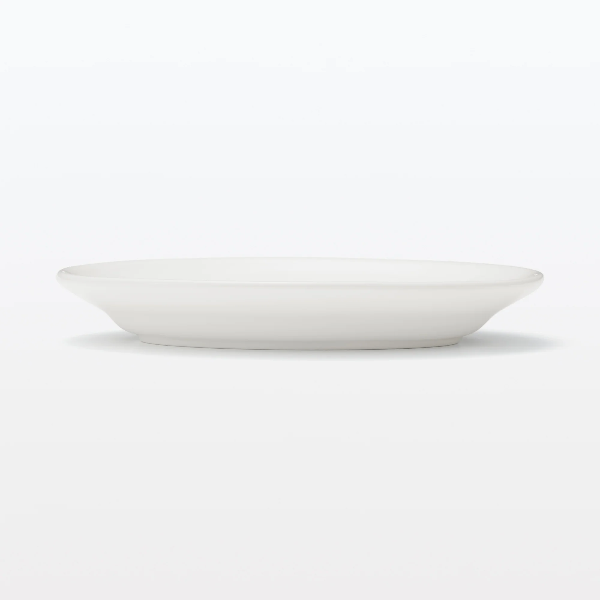 Porcelain Rimmed Oval Plate Medium - White - Image 2