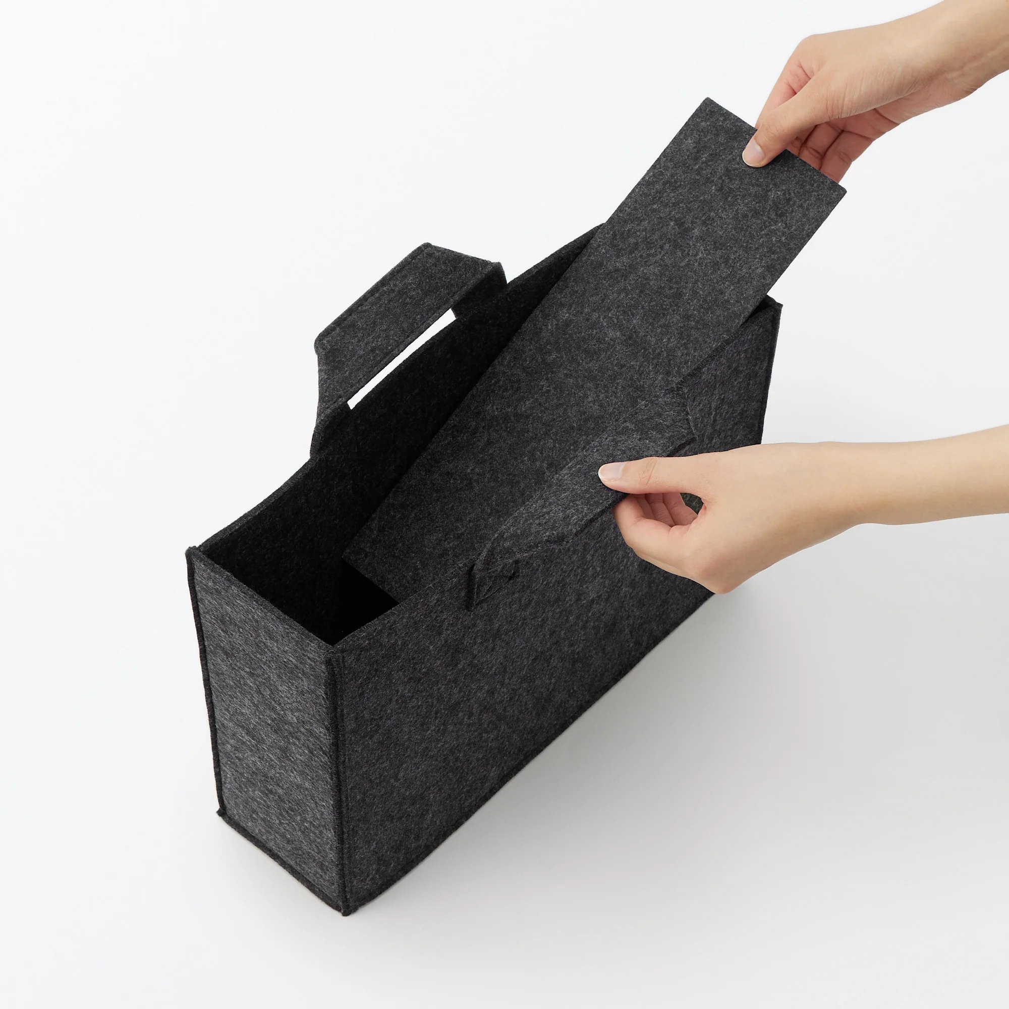 Portable Felt File Box - Dark Grey - Image 6