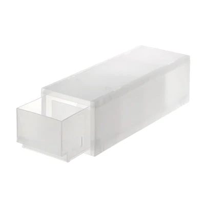 Polypropylene Storage Case Drawer Slim Shallow with Partition (W14 x D37 x H12 cm) - Image 2