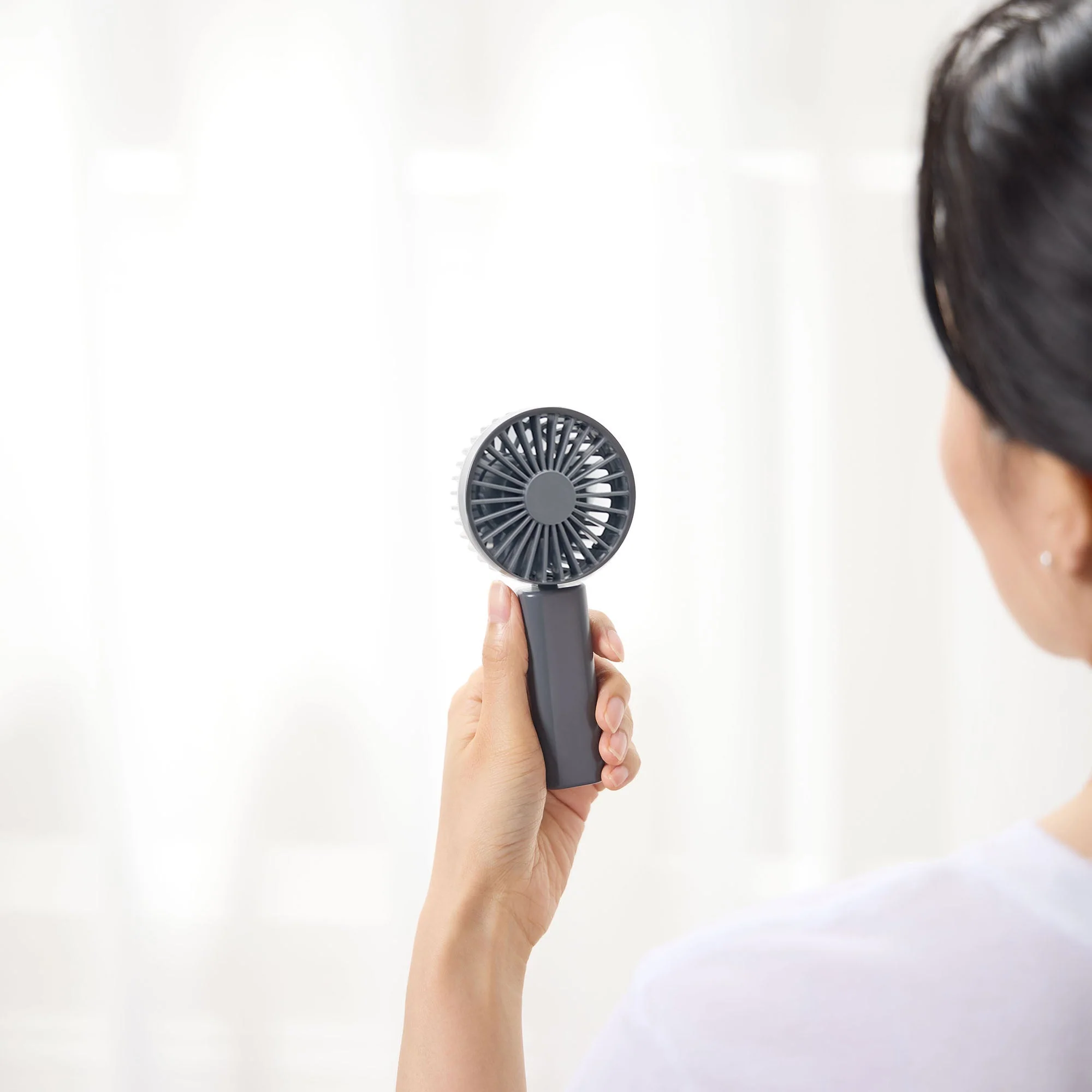 Rechargeable Compact Handheld Fan - Grey - Image 10