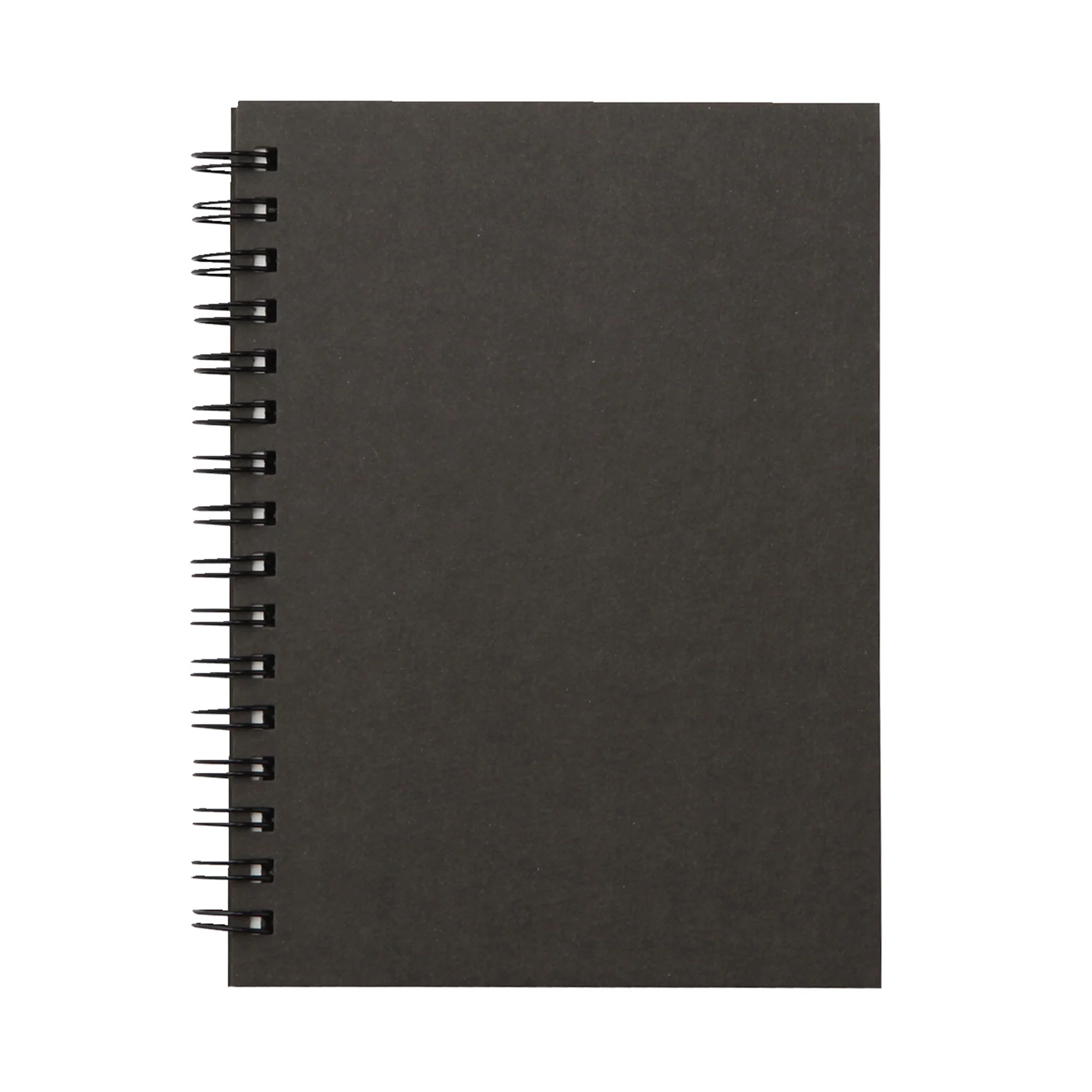 Recycled Paper Double Ring Blank Notebook - Dark Grey